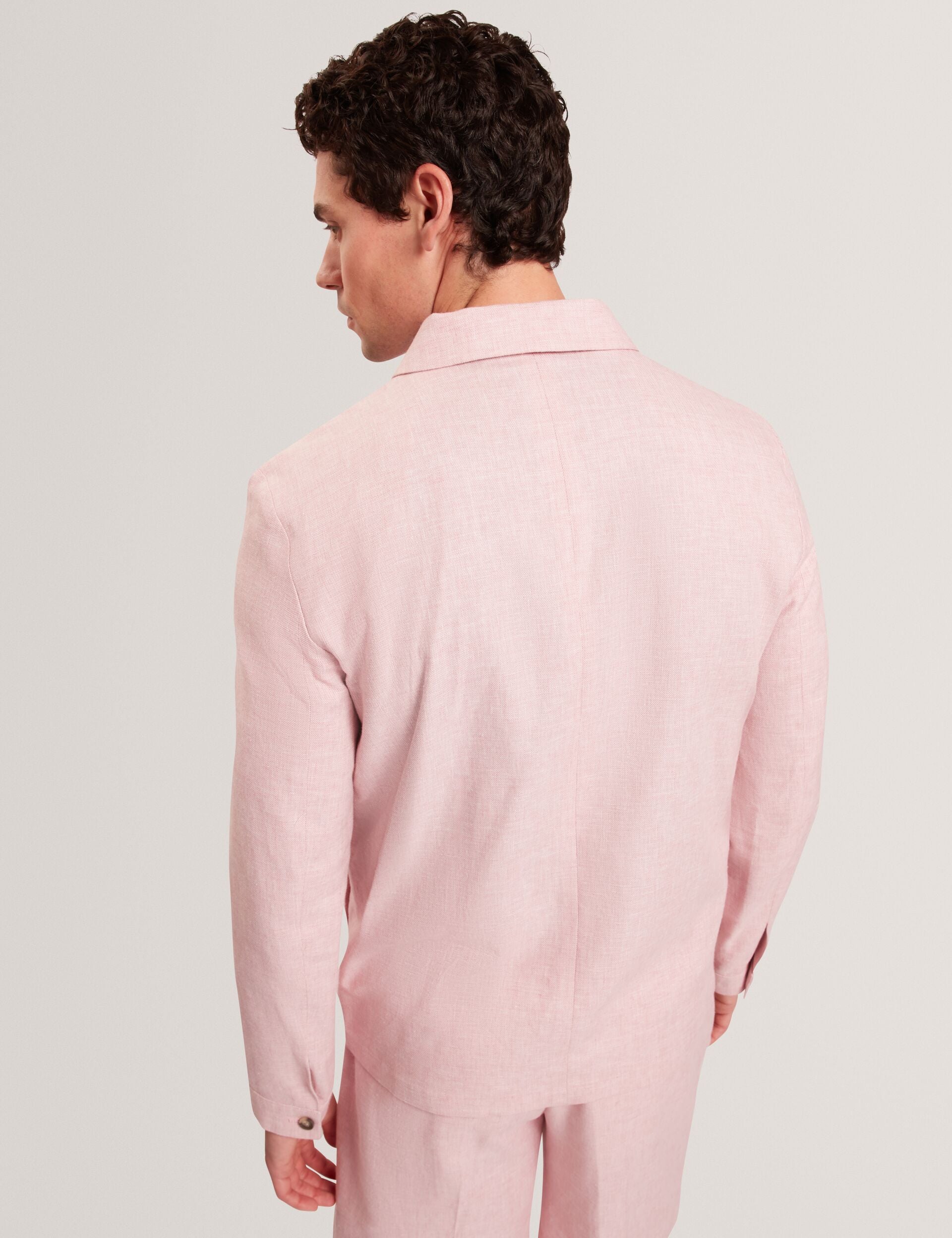 Men ASHLEYJ Linen Cotton Zip-Up Harrington Jacket - Ted Baker