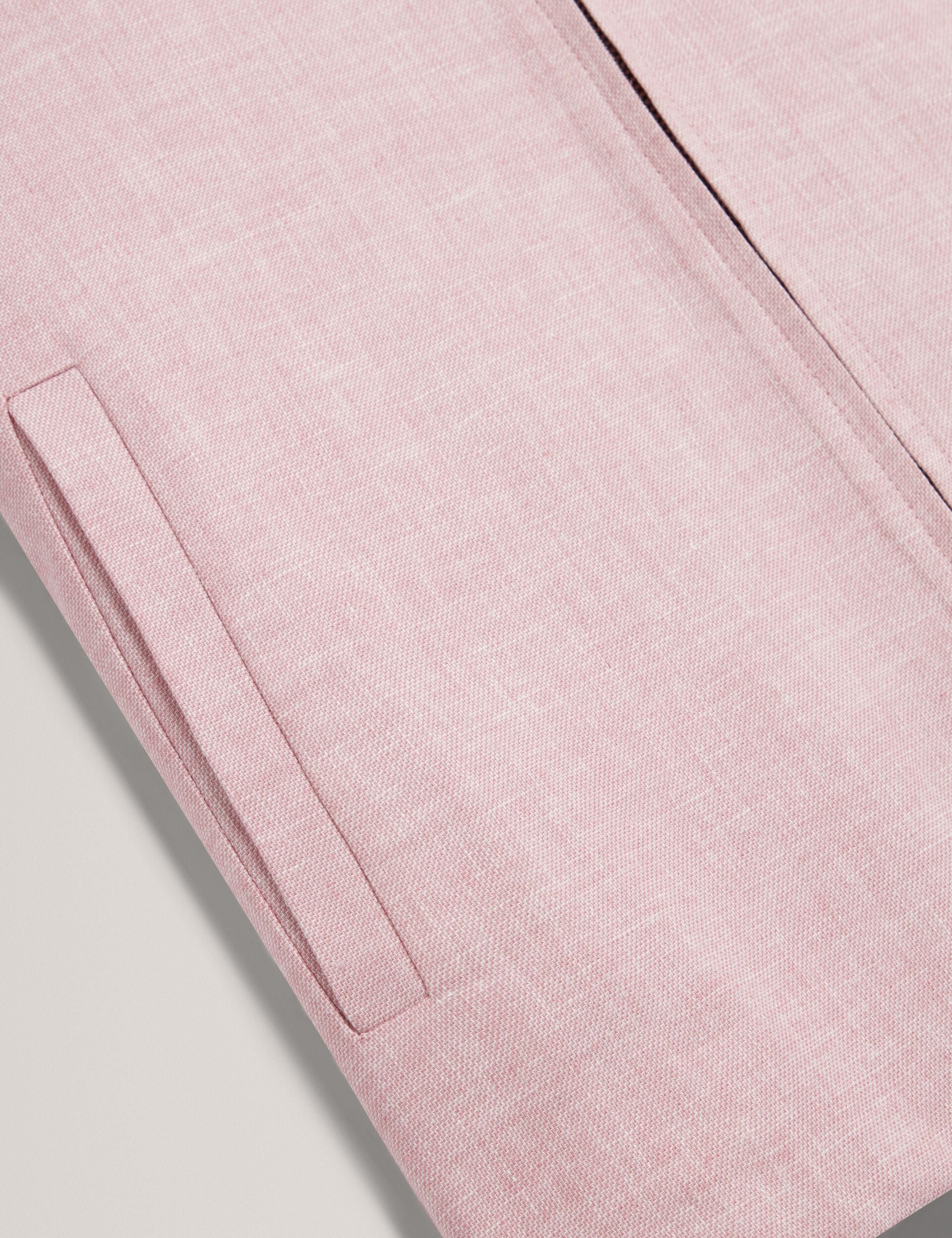 Men ASHLEYJ Linen Cotton Zip-Up Harrington Jacket - Ted Baker