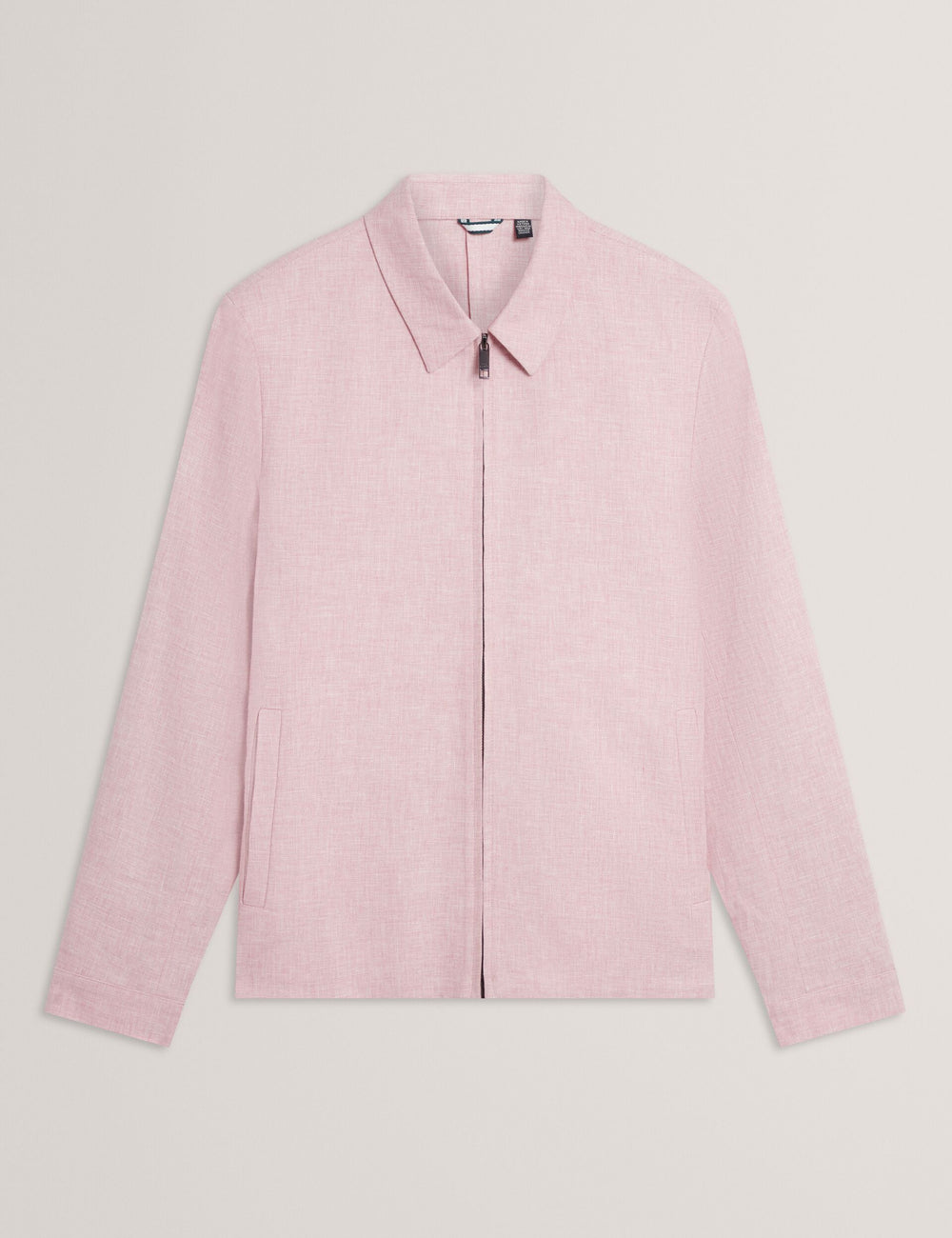 Men ASHLEYJ Linen Cotton Zip-Up Harrington Jacket - Ted Baker