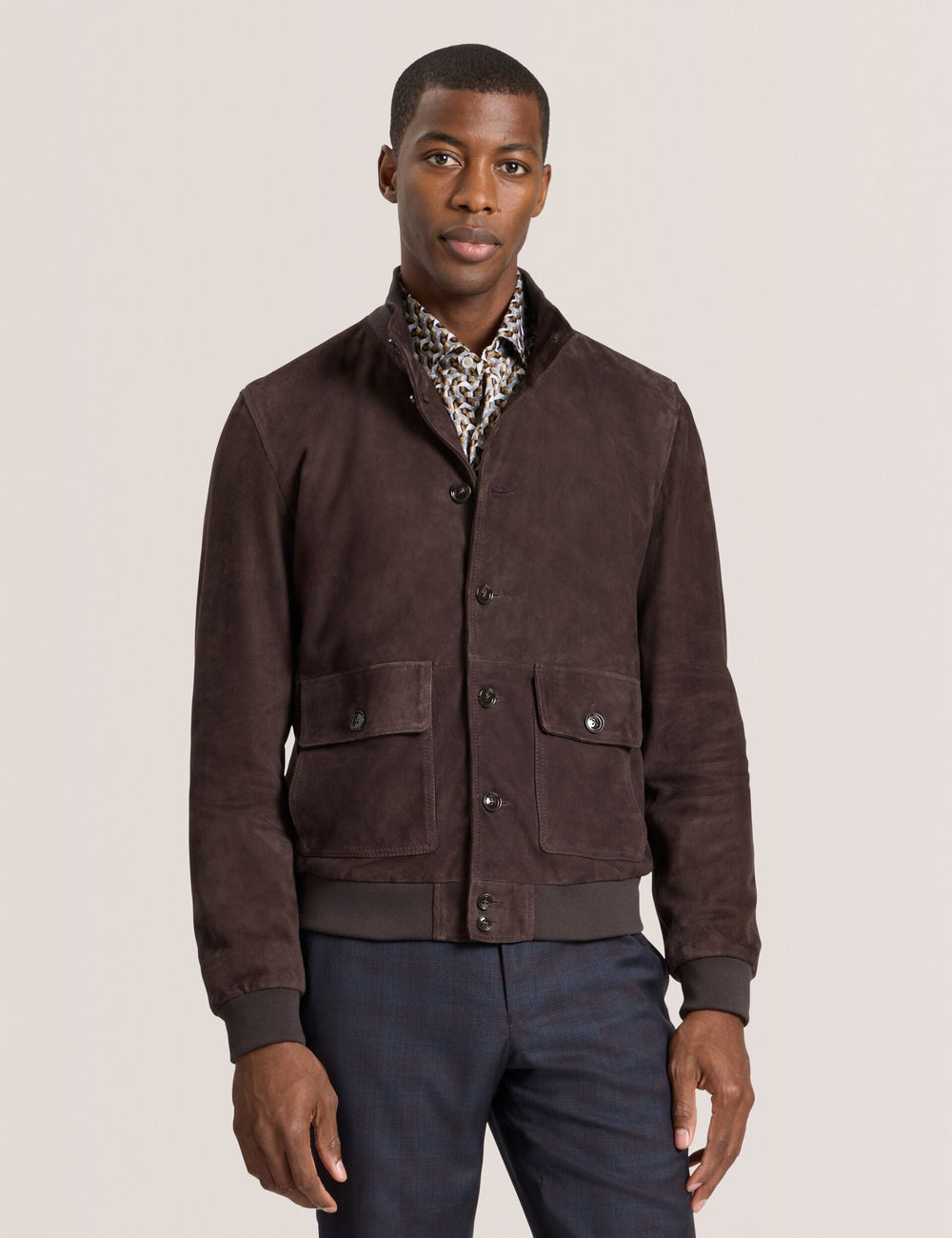 Men|Sale WEIR - Suede Button Front Jacket - Ted Baker