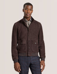 Men|Sale WEIR - Suede Button Front Jacket - Ted Baker