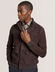 Men|Sale WEIR - Suede Button Front Jacket - Ted Baker