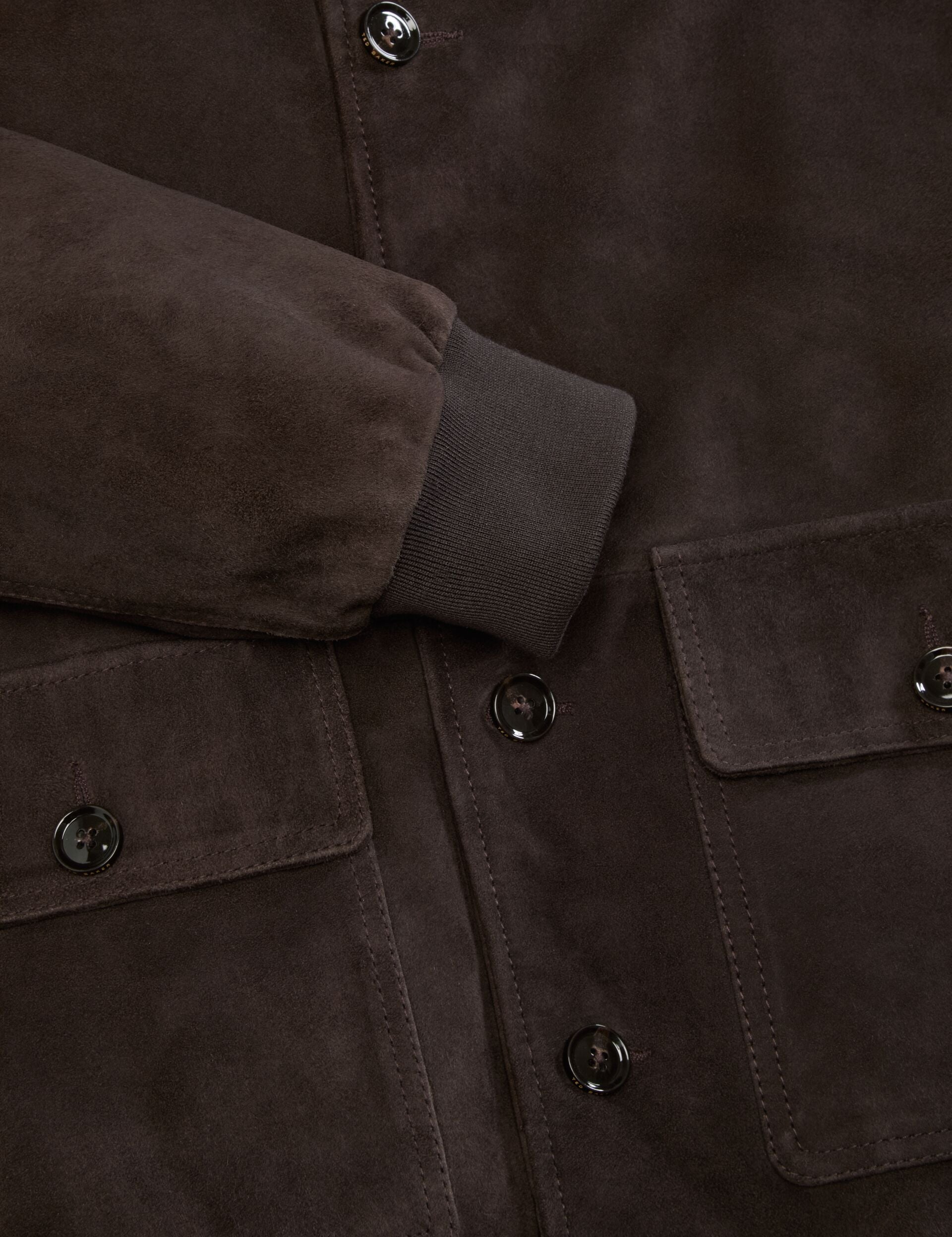 Men|Sale WEIR - Suede Button Front Jacket - Ted Baker