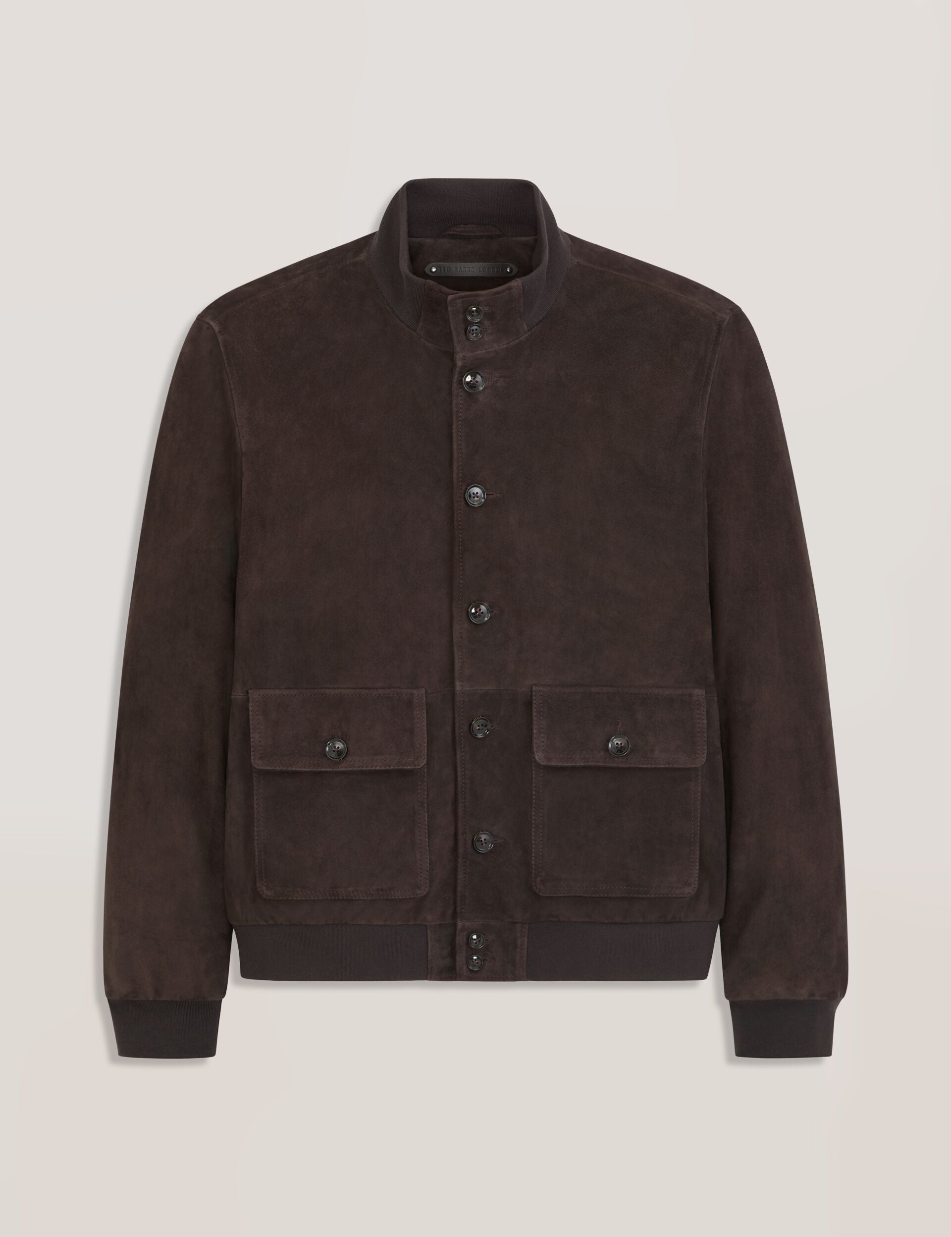 Men|Sale WEIR - Suede Button Front Jacket - Ted Baker
