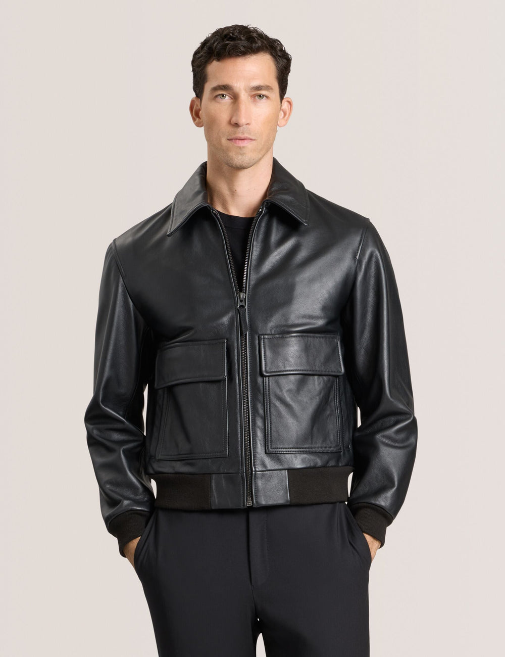 Men|Sale WHISTLER - Leather Bomber Jacket - Ted Baker