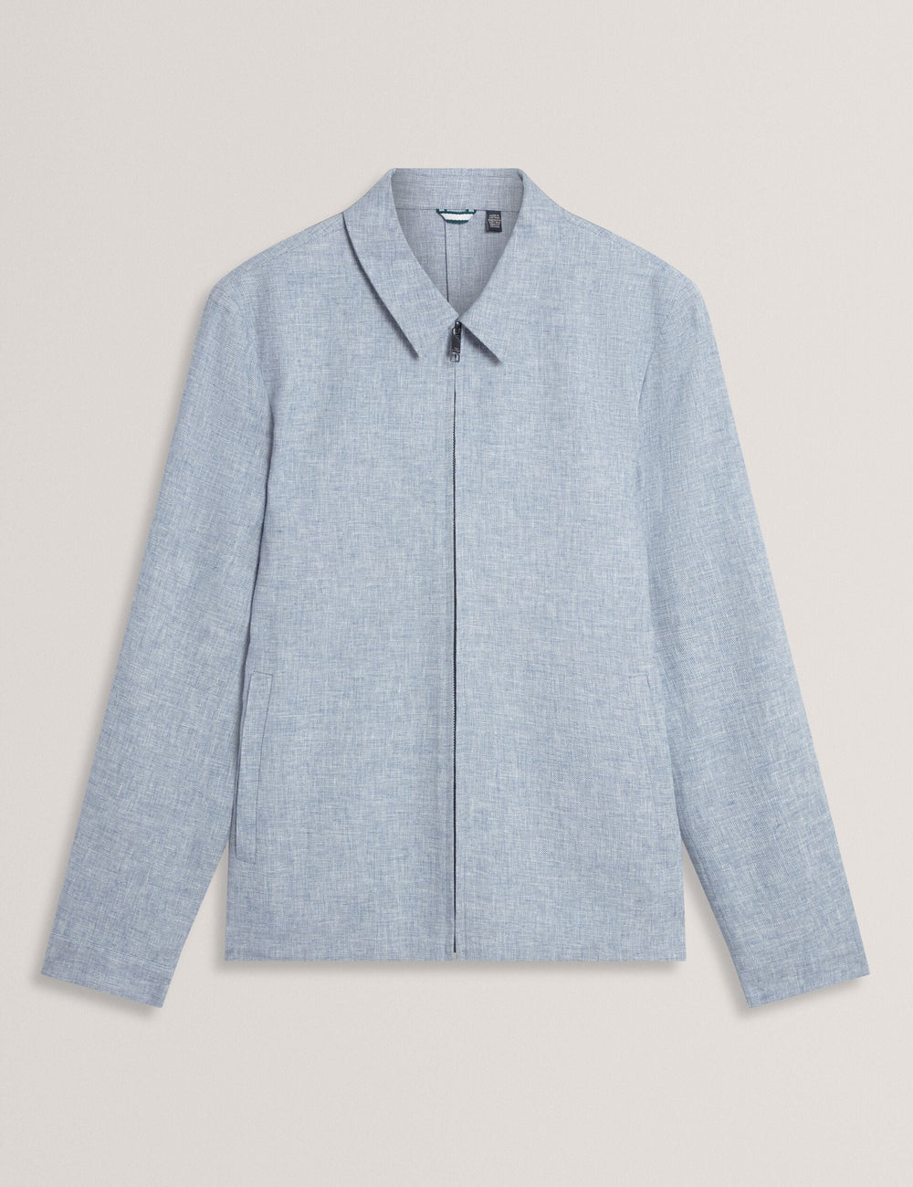 Men ASHLEYJ Linen Cotton Zip-Up Harrington Jacket - Ted Baker