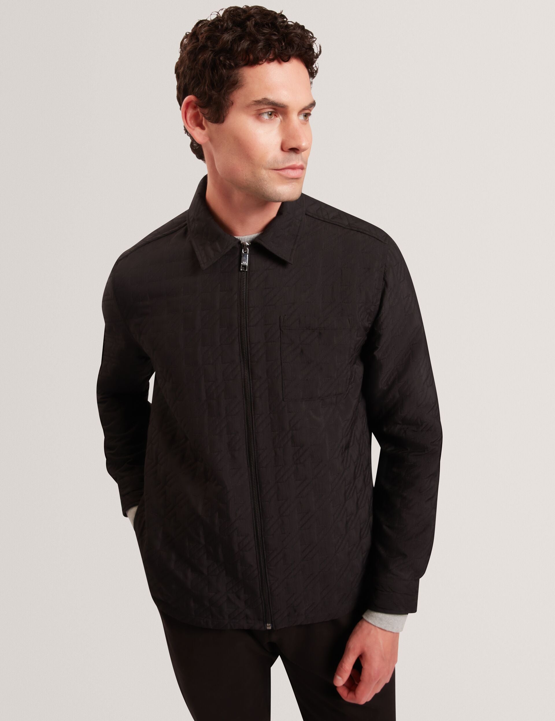 Men|Sale THOVA Textured Quilt Zip-Through Overshirt - Ted Baker