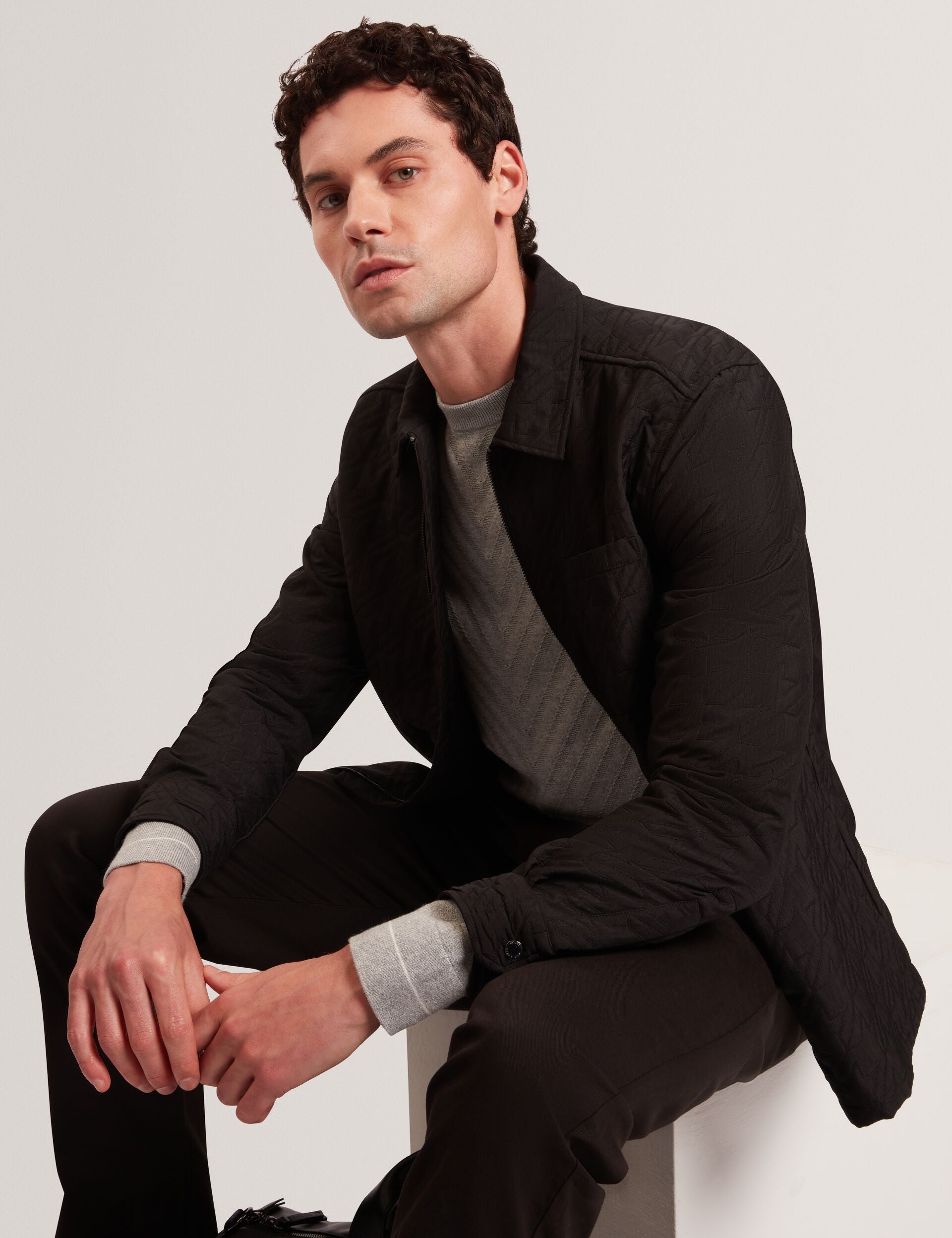 Men|Sale THOVA Textured Quilt Zip-Through Overshirt - Ted Baker