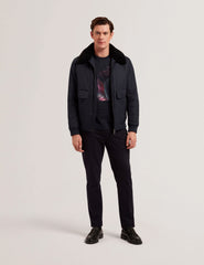 Men AVITORE - Zip Bomber Jacket With Removable Collar - Ted Baker