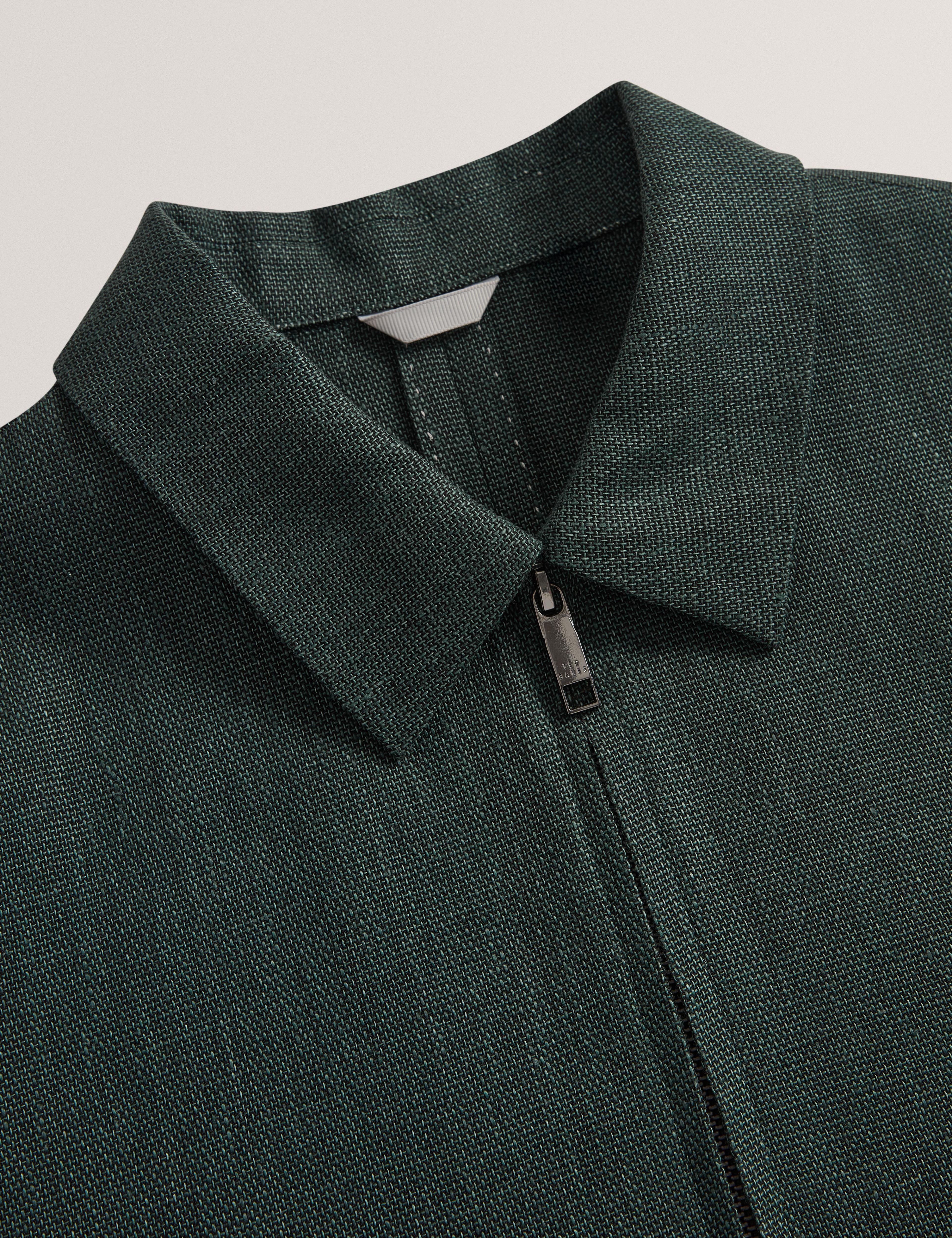 Men KUMARH - Linen Blend Zip Up Harrington Jacket - Ted Baker