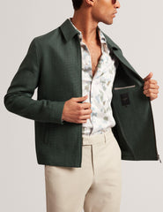 Men KUMARH - Linen Blend Zip Up Harrington Jacket - Ted Baker