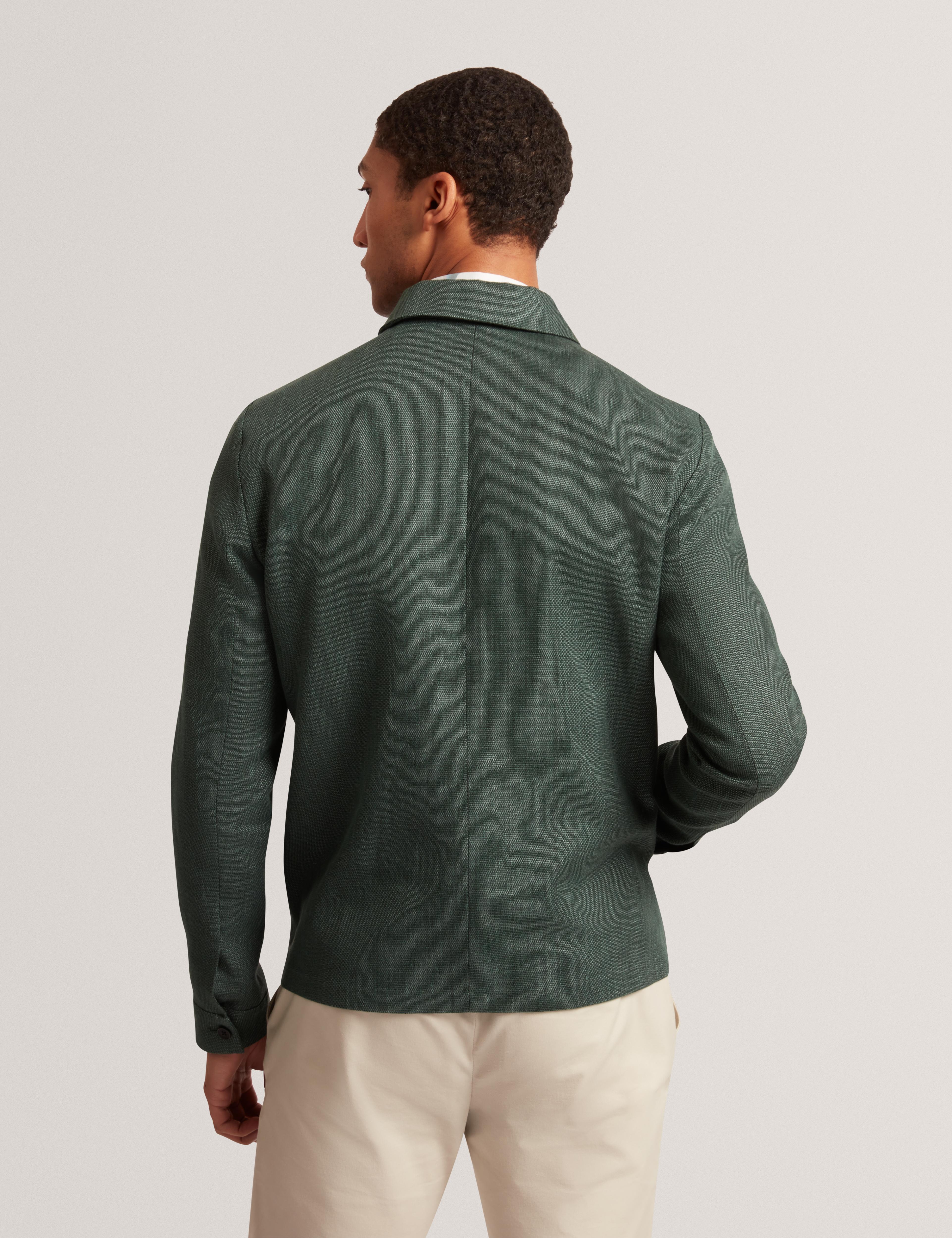 Men KUMARH - Linen Blend Zip Up Harrington Jacket - Ted Baker