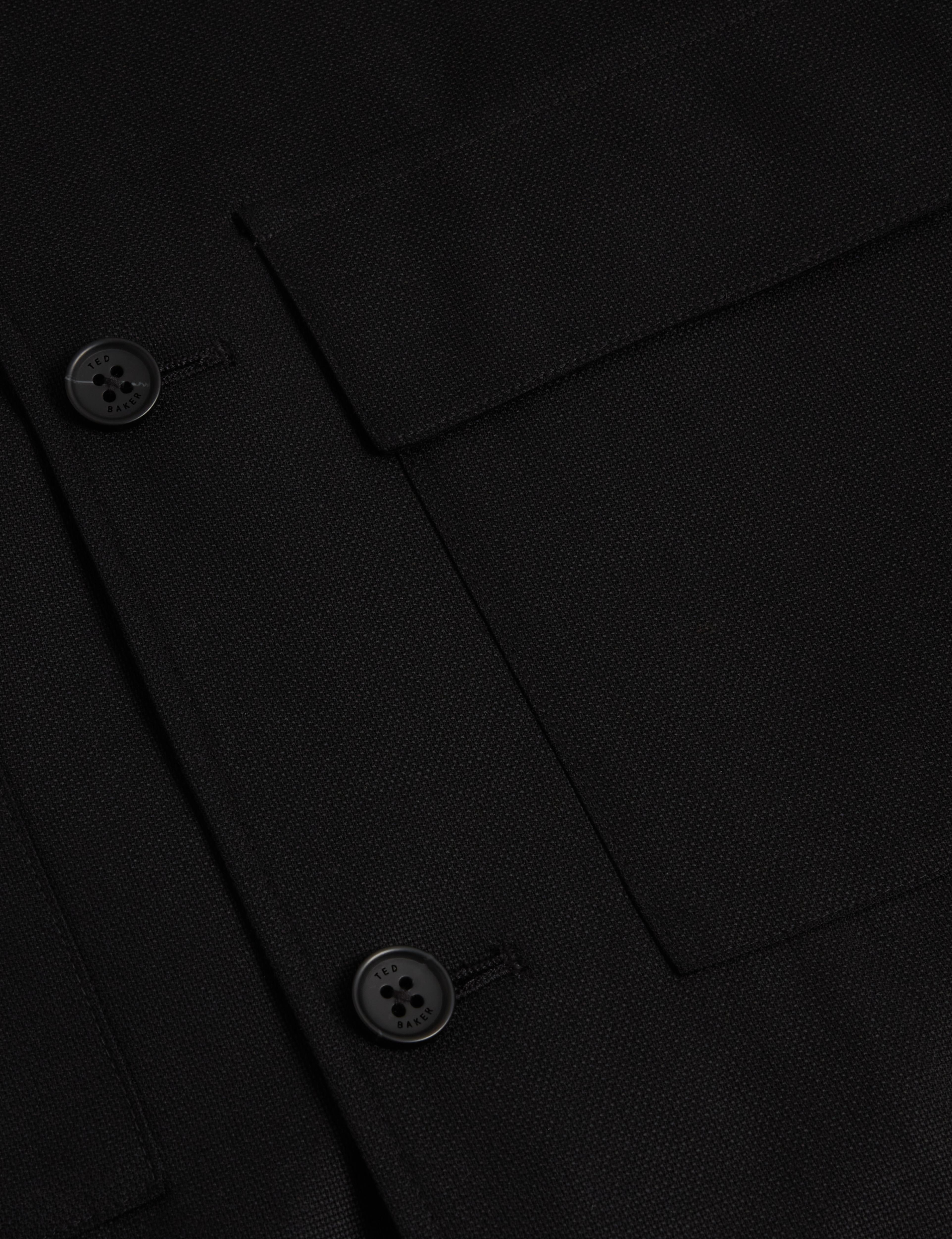 Men SELWYNJ - Black Lightweight Wool Blend Shirt Jacket - Ted Baker