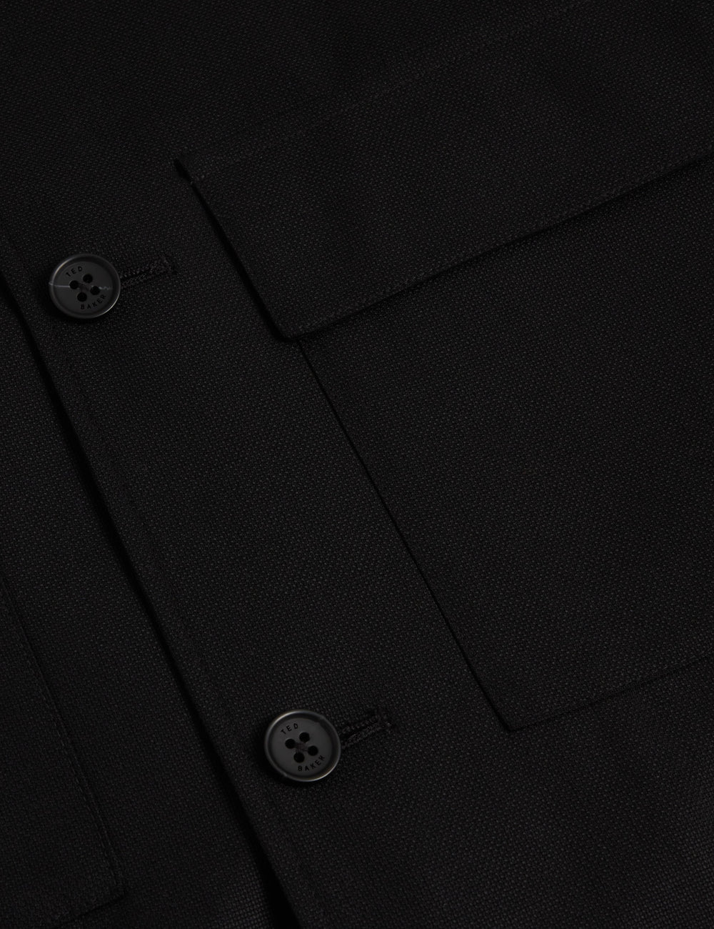 Men SELWYNJ - Black Lightweight Wool Blend Shirt Jacket - Ted Baker