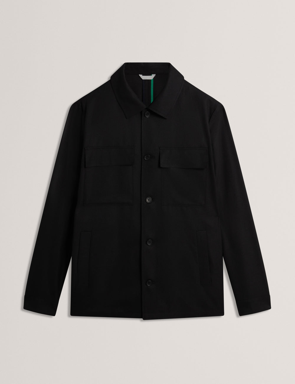Men SELWYNJ - Black Lightweight Wool Blend Shirt Jacket - Ted Baker
