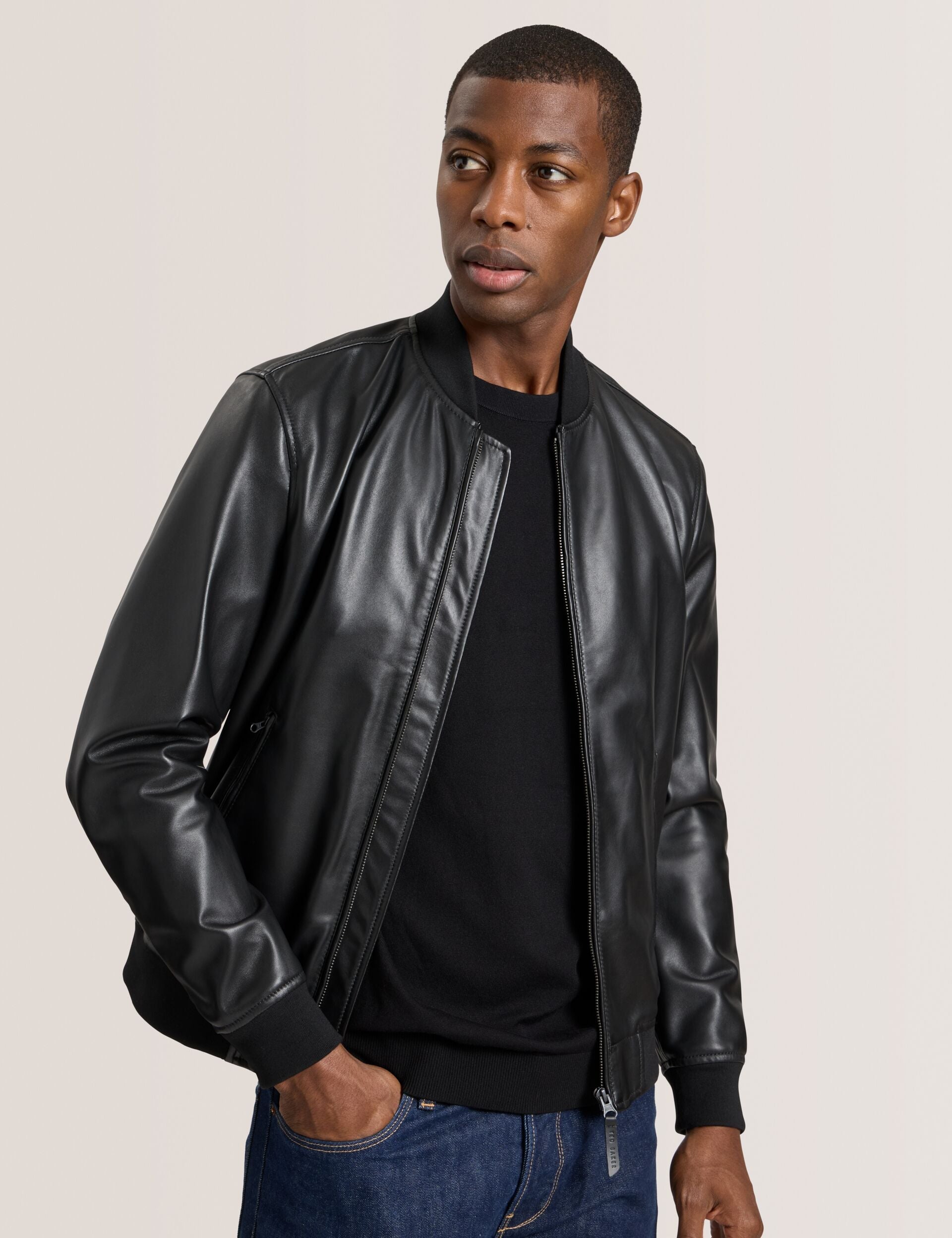 Men|Sale WAGGONER - Leather Bomber Jacket - Ted Baker