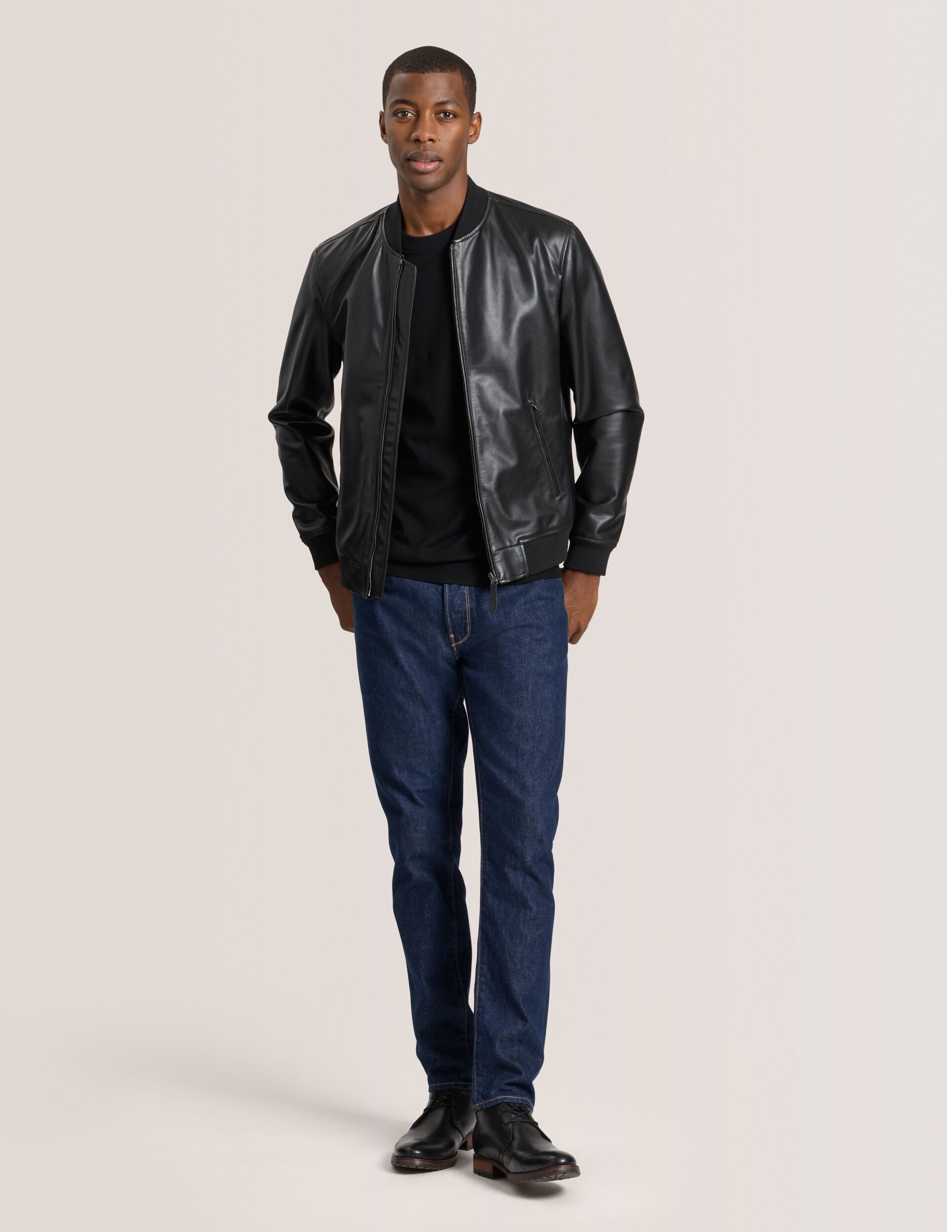 Men|Sale WAGGONER - Leather Bomber Jacket - Ted Baker