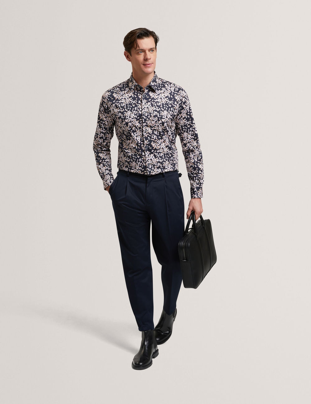 Men JACIEL Scattered Petal Slim Long Sleeve Shirt - Ted Baker