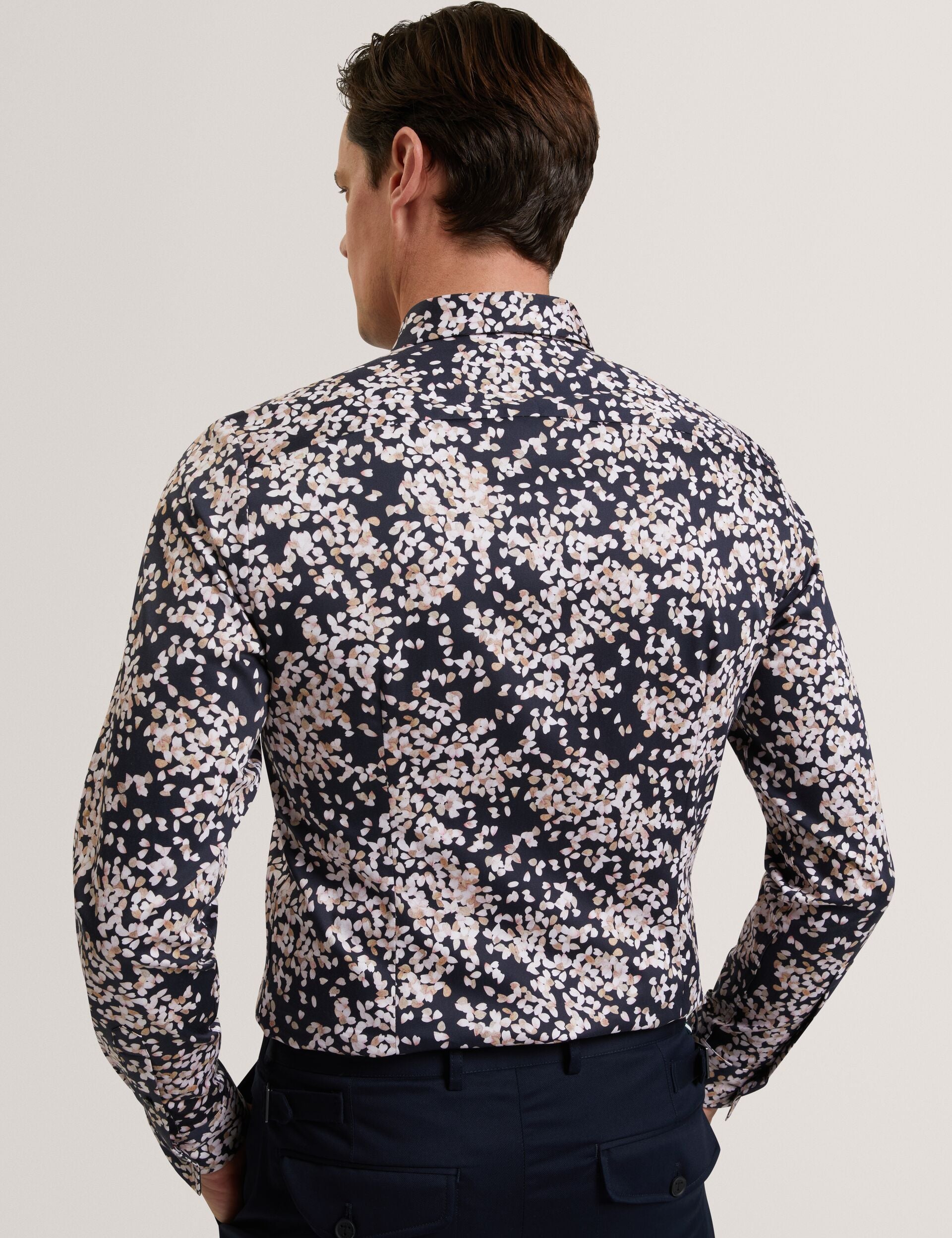Men JACIEL Scattered Petal Slim Long Sleeve Shirt - Ted Baker