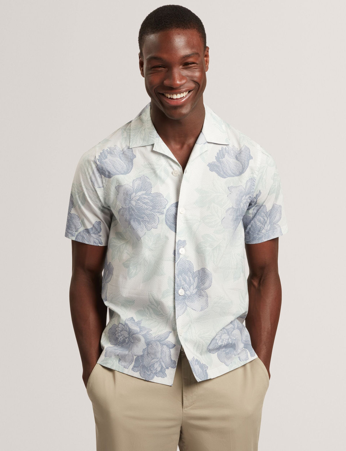 Men CESIRO Relaxed Shaded Floral Short Sleeve Shirt - Ted Baker