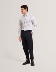 Men CIPHER Floral Stripe Cotton Long Sleeve Shirt - Ted Baker