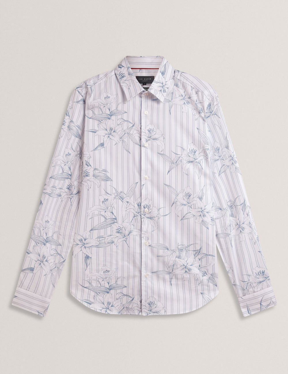Men CIPHER Floral Stripe Cotton Long Sleeve Shirt - Ted Baker