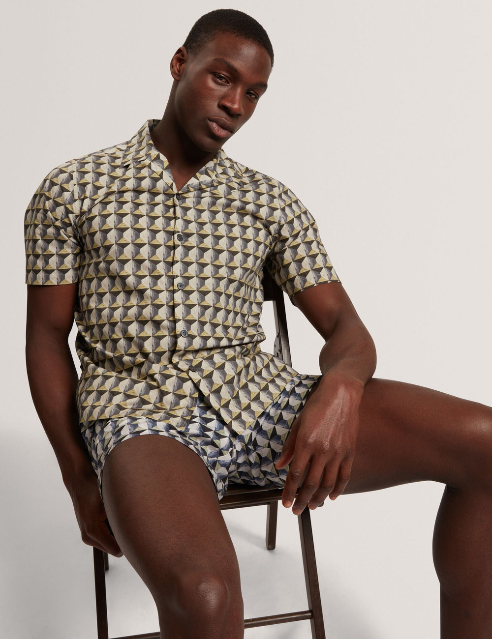 Men NAYELIN Relaxed Fit Painted Geo Print Shirt - Ted Baker