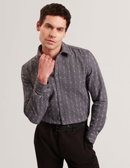 Men|Sale VYSER Jacquard Check Woven Long Sleeve Shirt - Ted Baker
