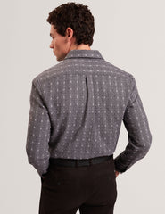 Men|Sale VYSER Jacquard Check Woven Long Sleeve Shirt - Ted Baker