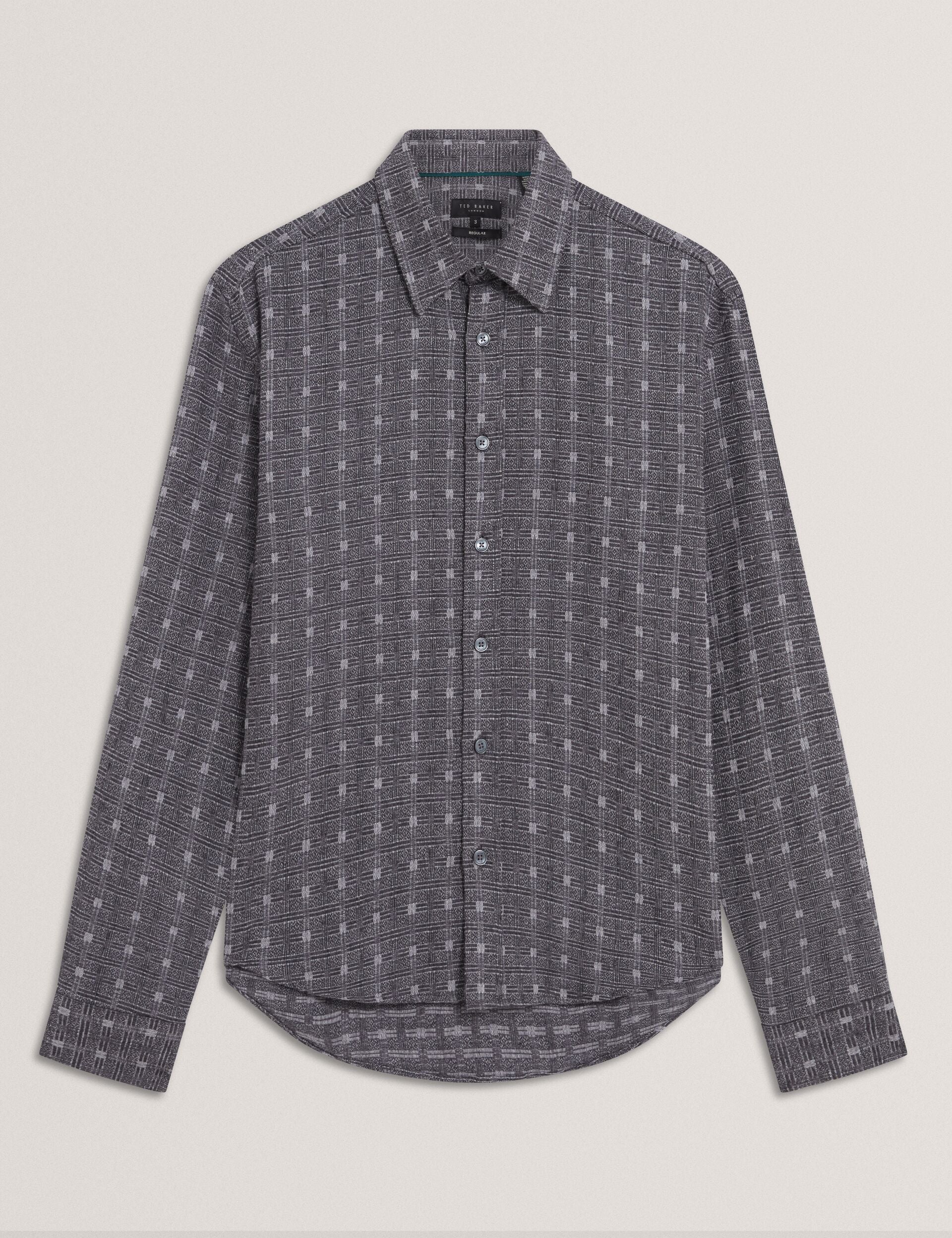 Men|Sale VYSER Jacquard Check Woven Long Sleeve Shirt - Ted Baker