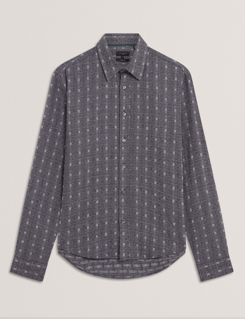 Men|Sale VYSER Jacquard Check Woven Long Sleeve Shirt - Ted Baker