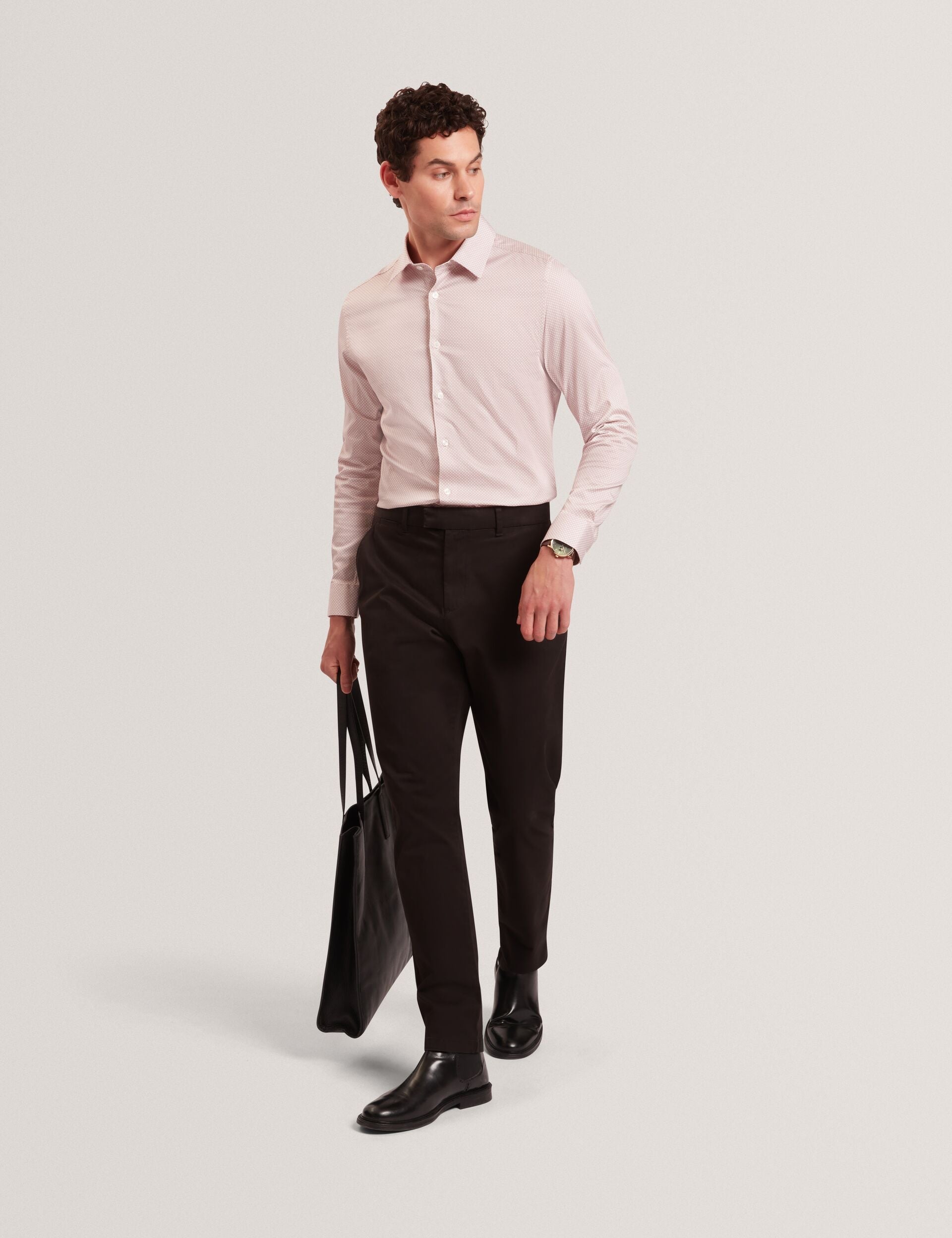 Men OLWENO Micro Geo Print Long Sleeve Slim Shirt - Ted Baker