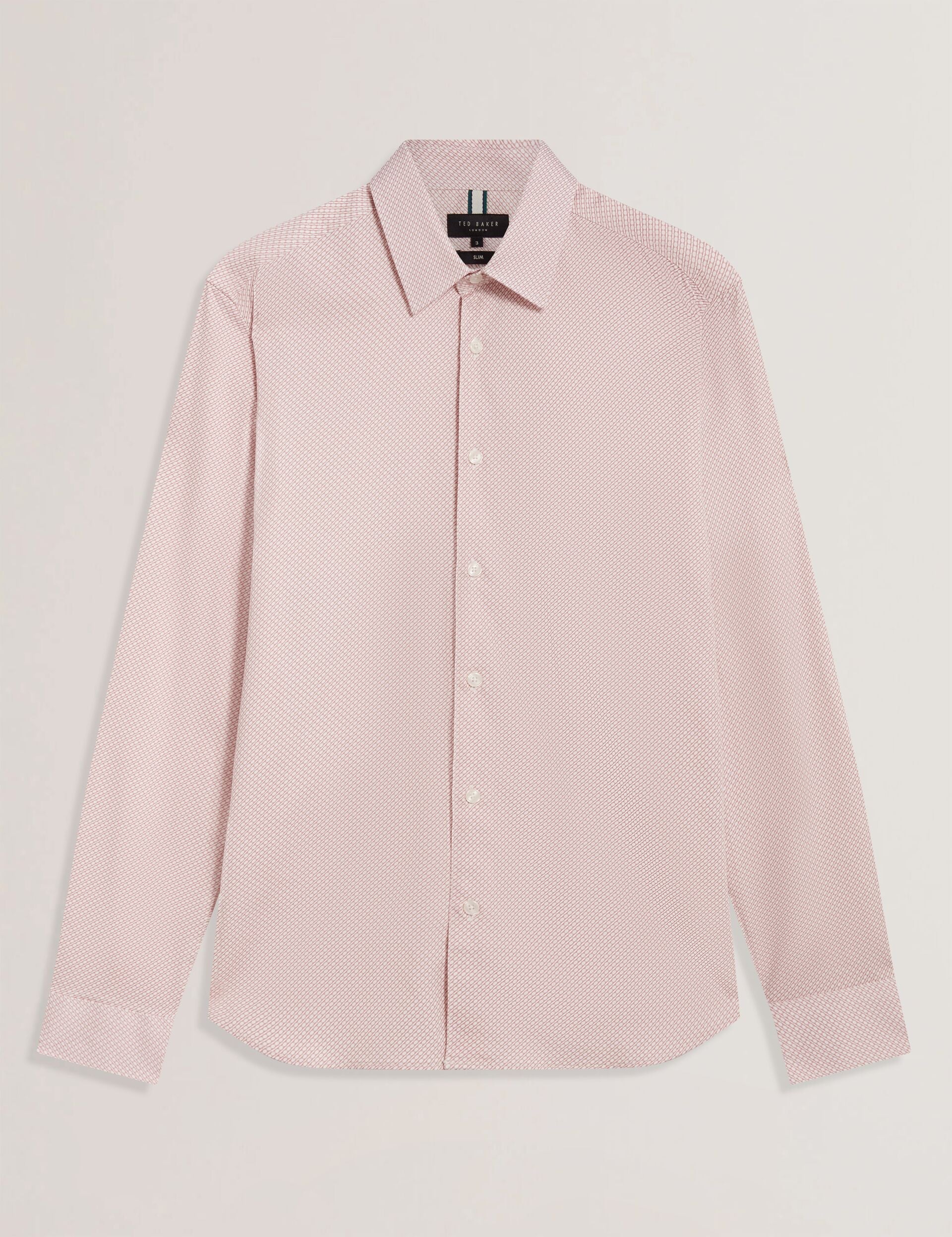 Men OLWENO Micro Geo Print Long Sleeve Slim Shirt - Ted Baker