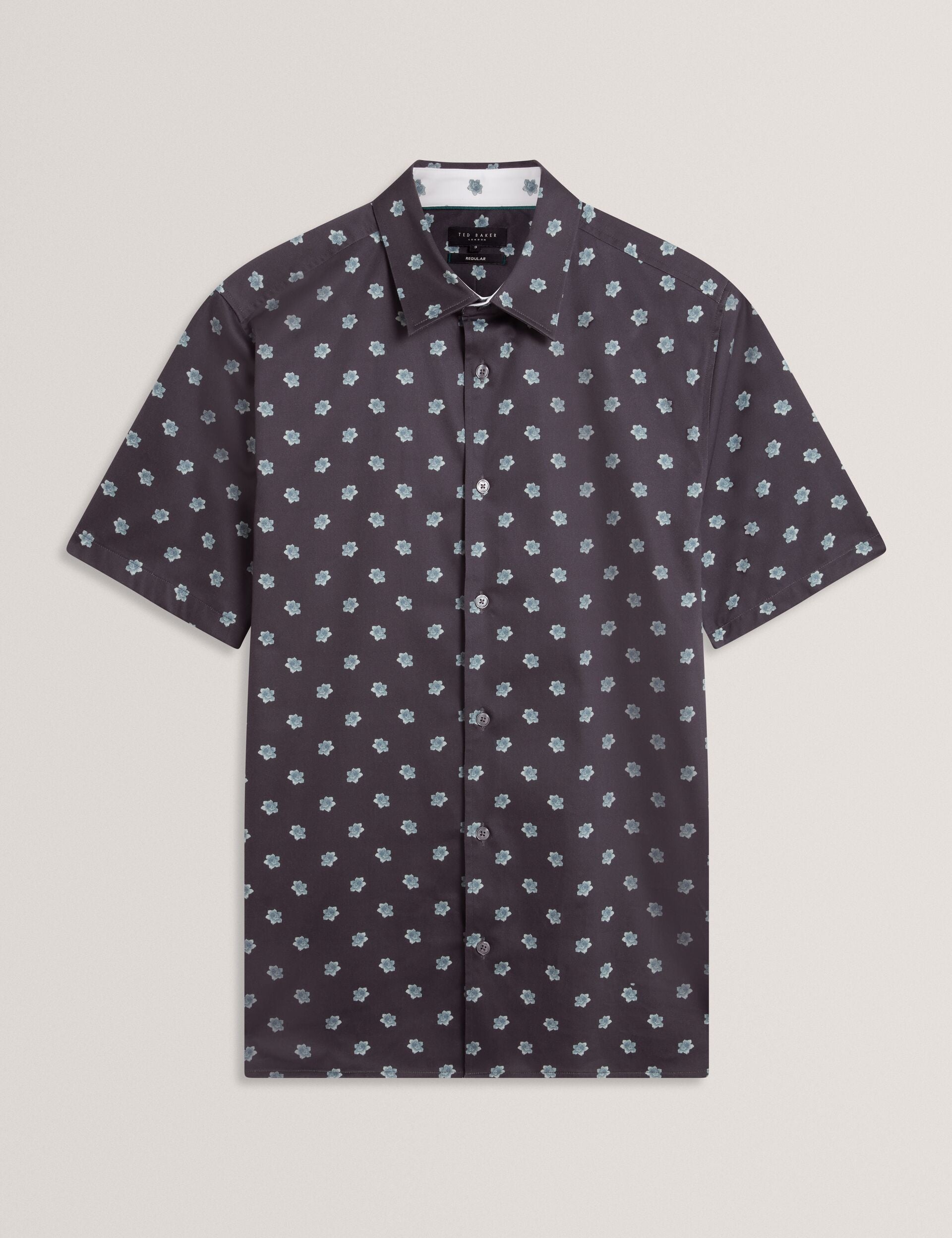 Men CHASKA Mini Floral Print Short Sleeve Shirt - Ted Baker