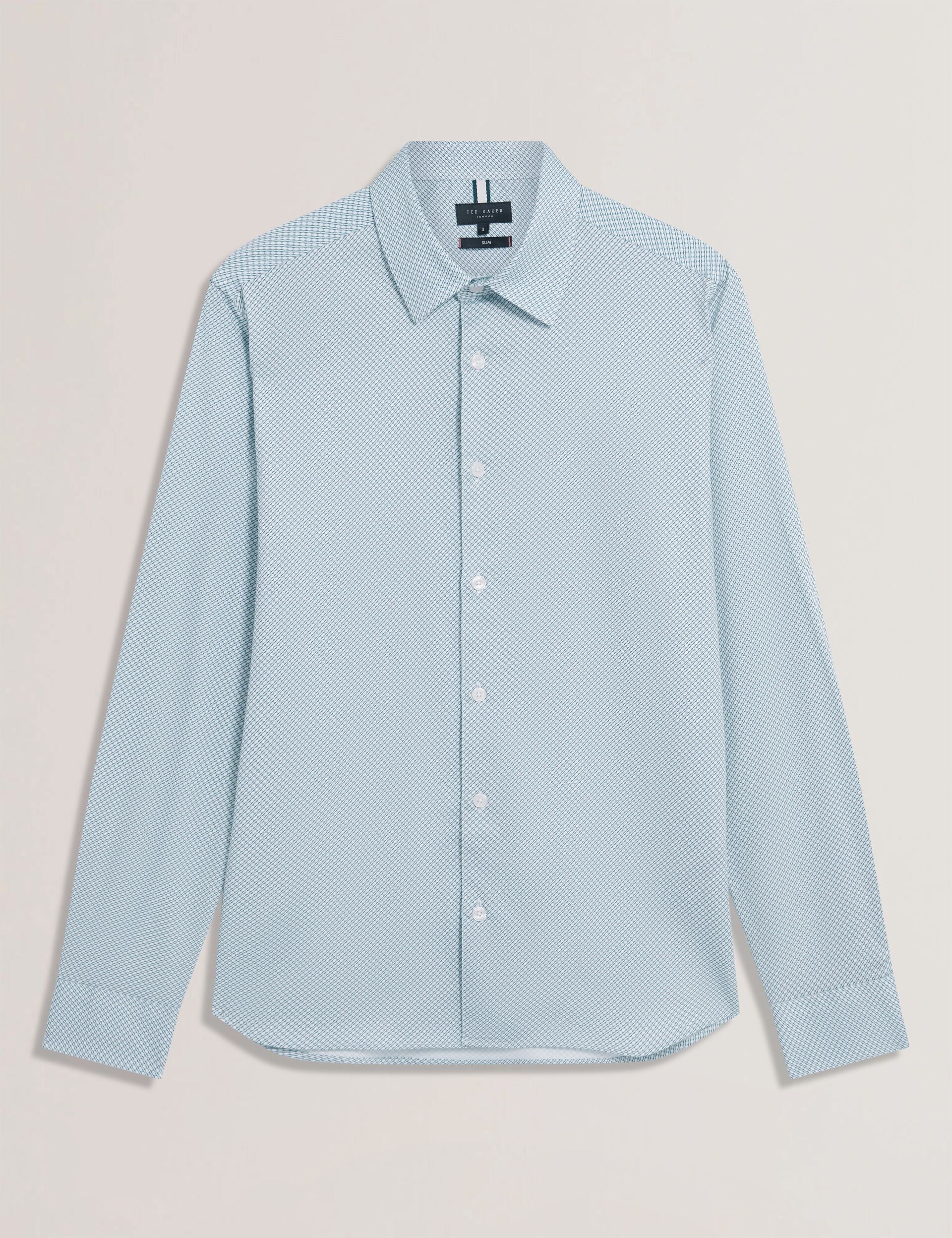 Men OLWENO Micro Geo Print Long Sleeve Slim Shirt - Ted Baker