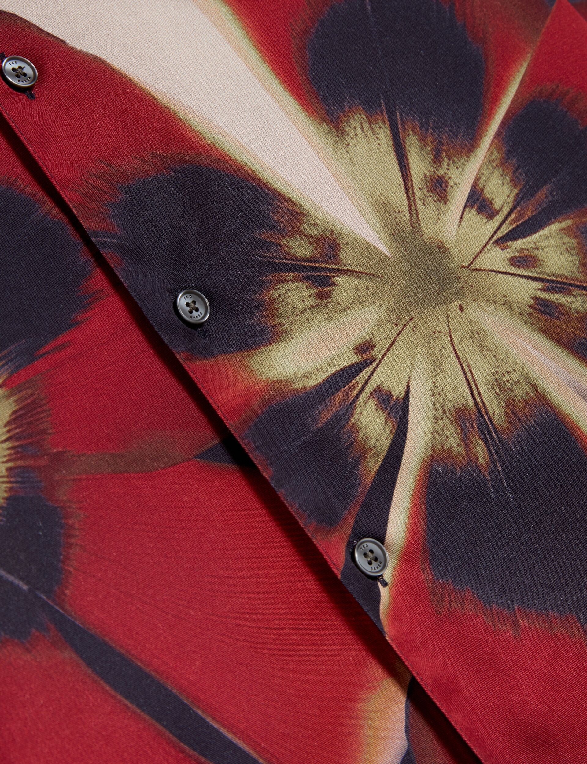 Men|Sale PHELIN Red Blooms Print Cotton Stretch Shirt - Ted Baker