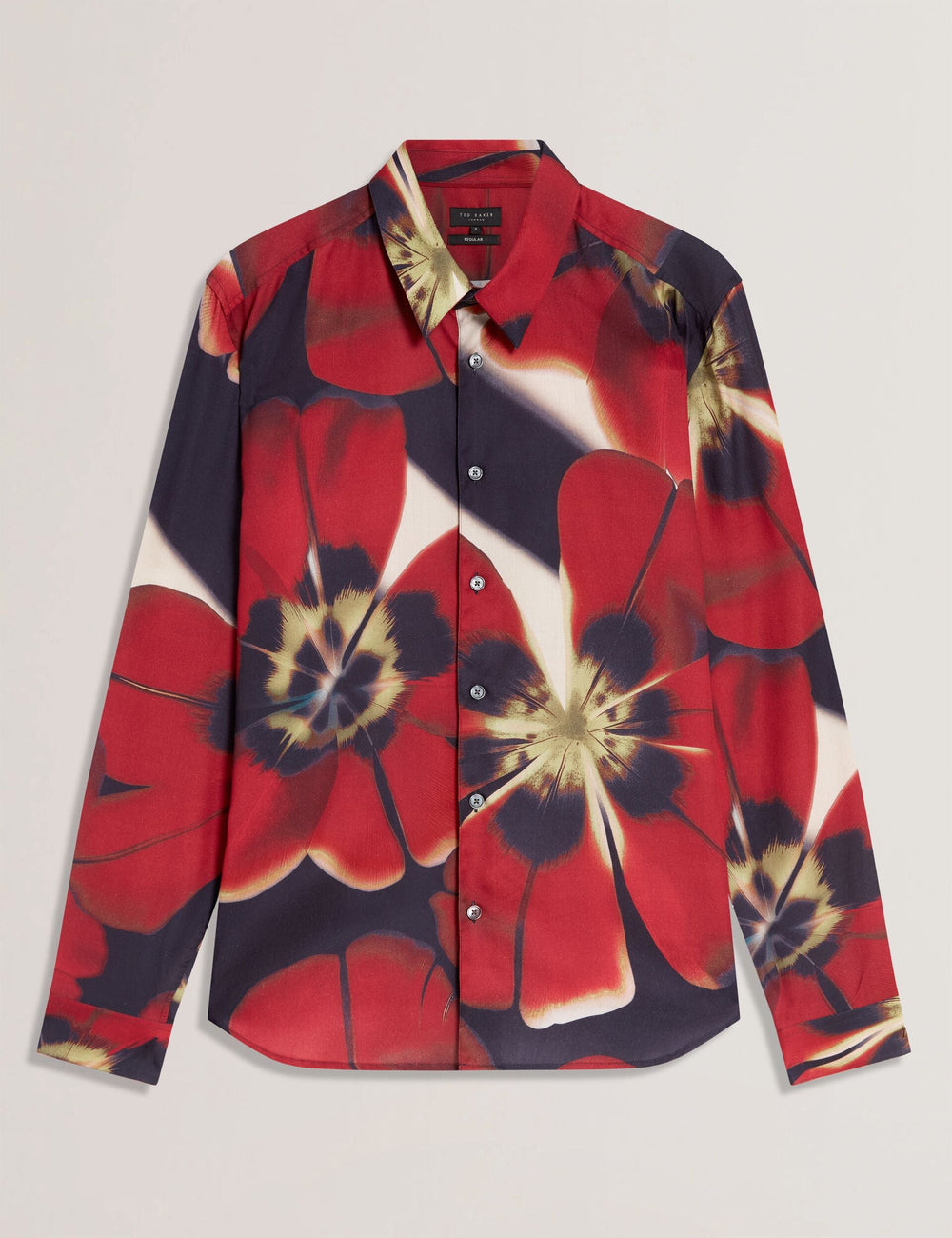 Men|Sale PHELIN Red Blooms Print Cotton Stretch Shirt - Ted Baker