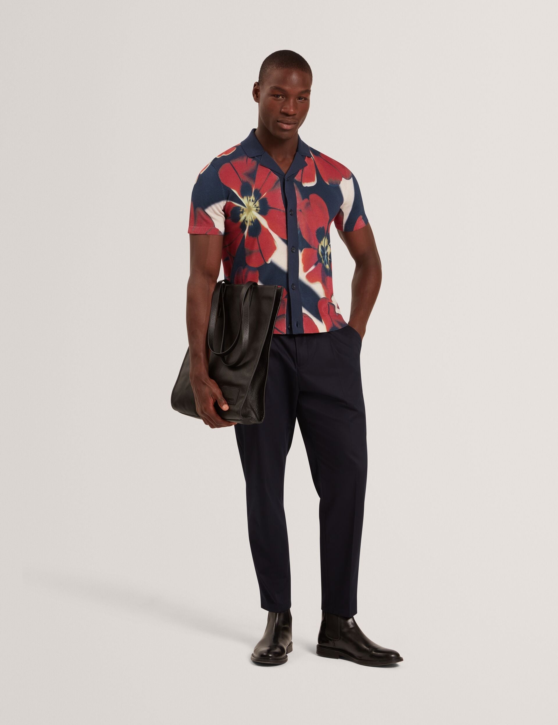 Men|Sale WYRIC Blooms Print Knitted Short Sleeve Shirt - Ted Baker