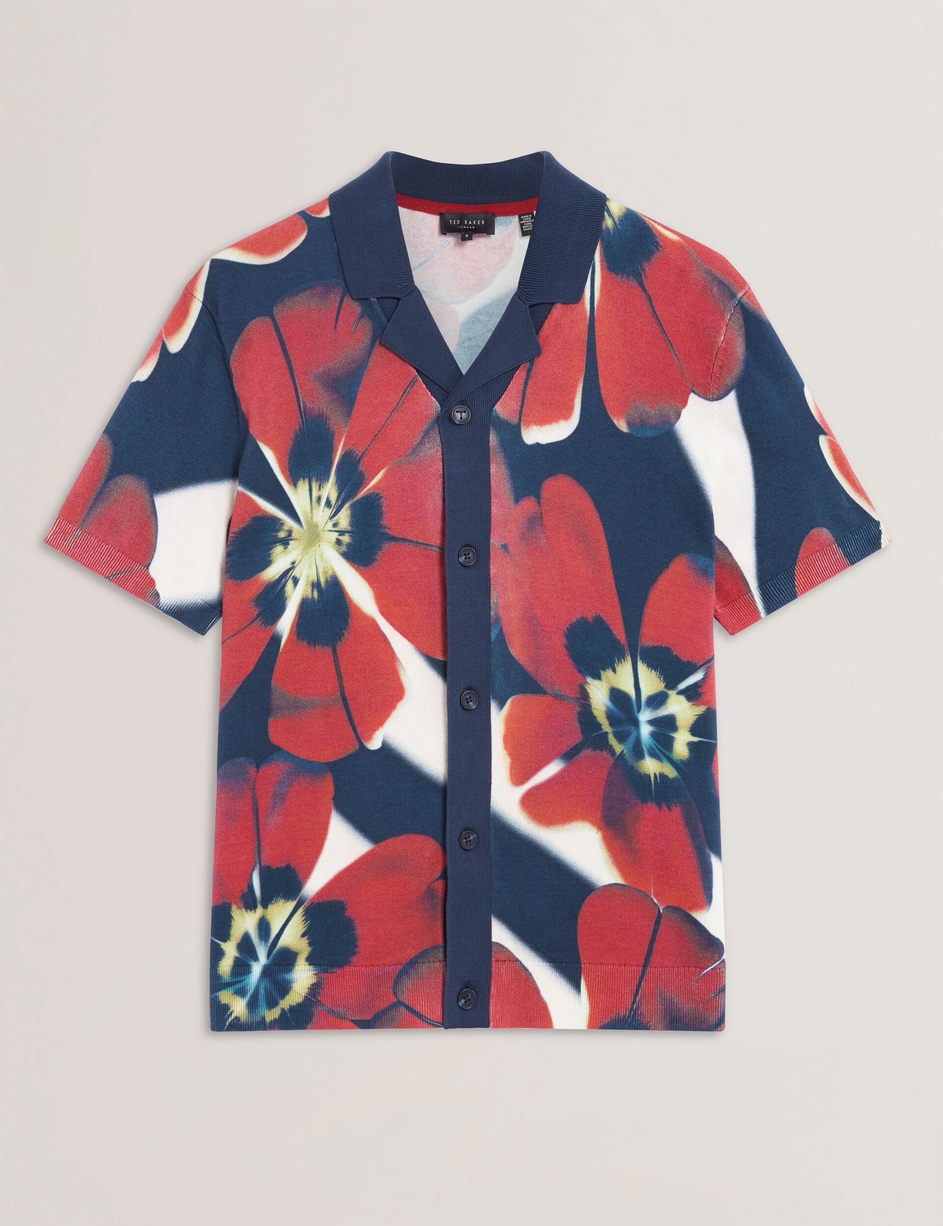 Men|Sale WYRIC Blooms Print Knitted Short Sleeve Shirt - Ted Baker