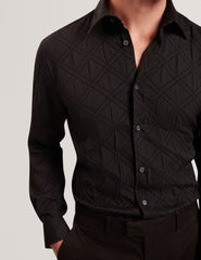 Men|Sale FYNRAN Diamond Check Crinkled Long Sleeve Shirt - Ted Baker
