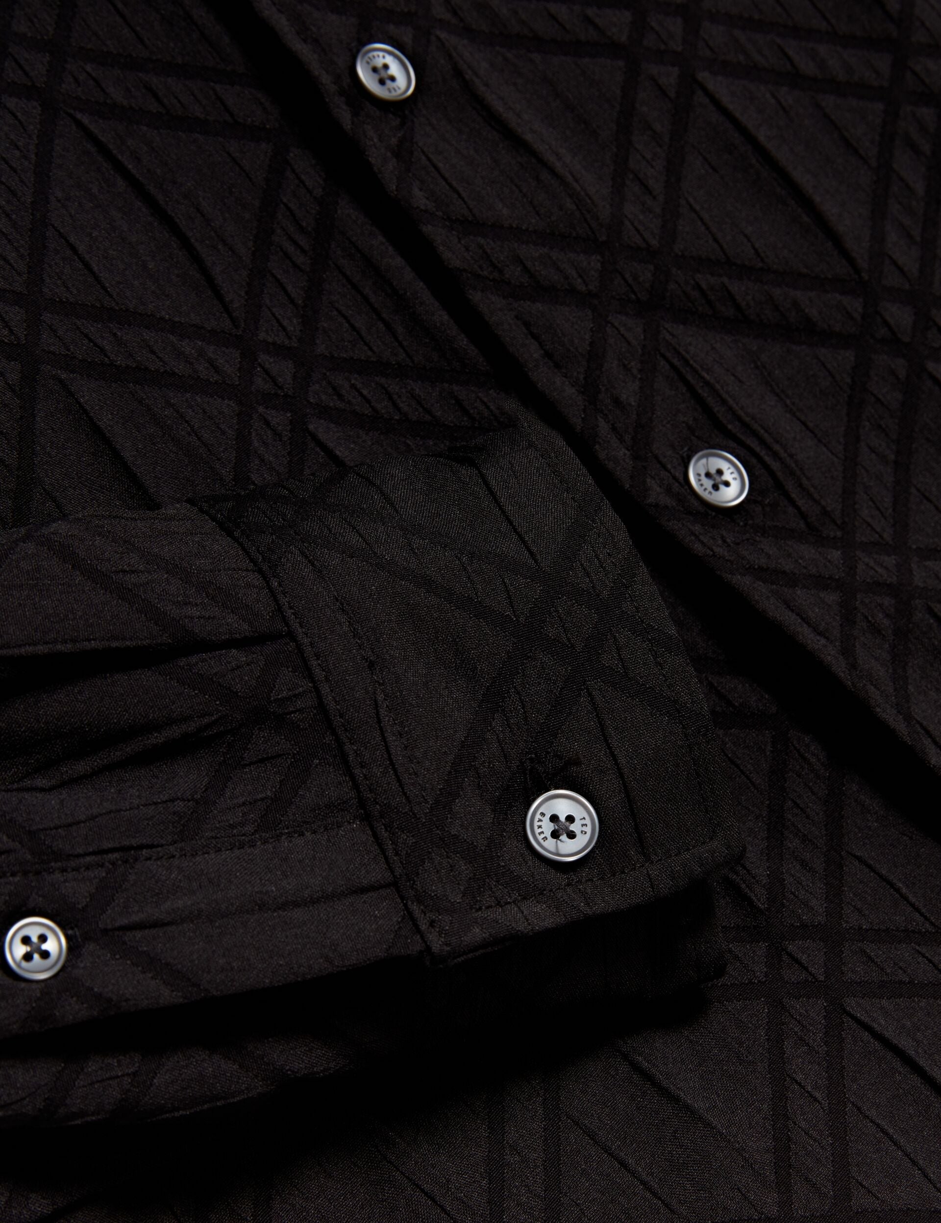 Men|Sale FYNRAN Diamond Check Crinkled Long Sleeve Shirt - Ted Baker