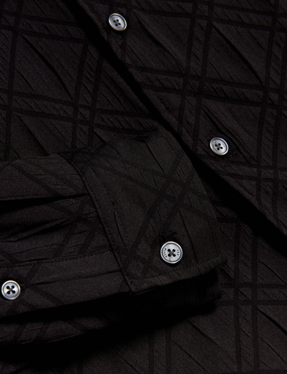 Men|Sale FYNRAN Diamond Check Crinkled Long Sleeve Shirt - Ted Baker