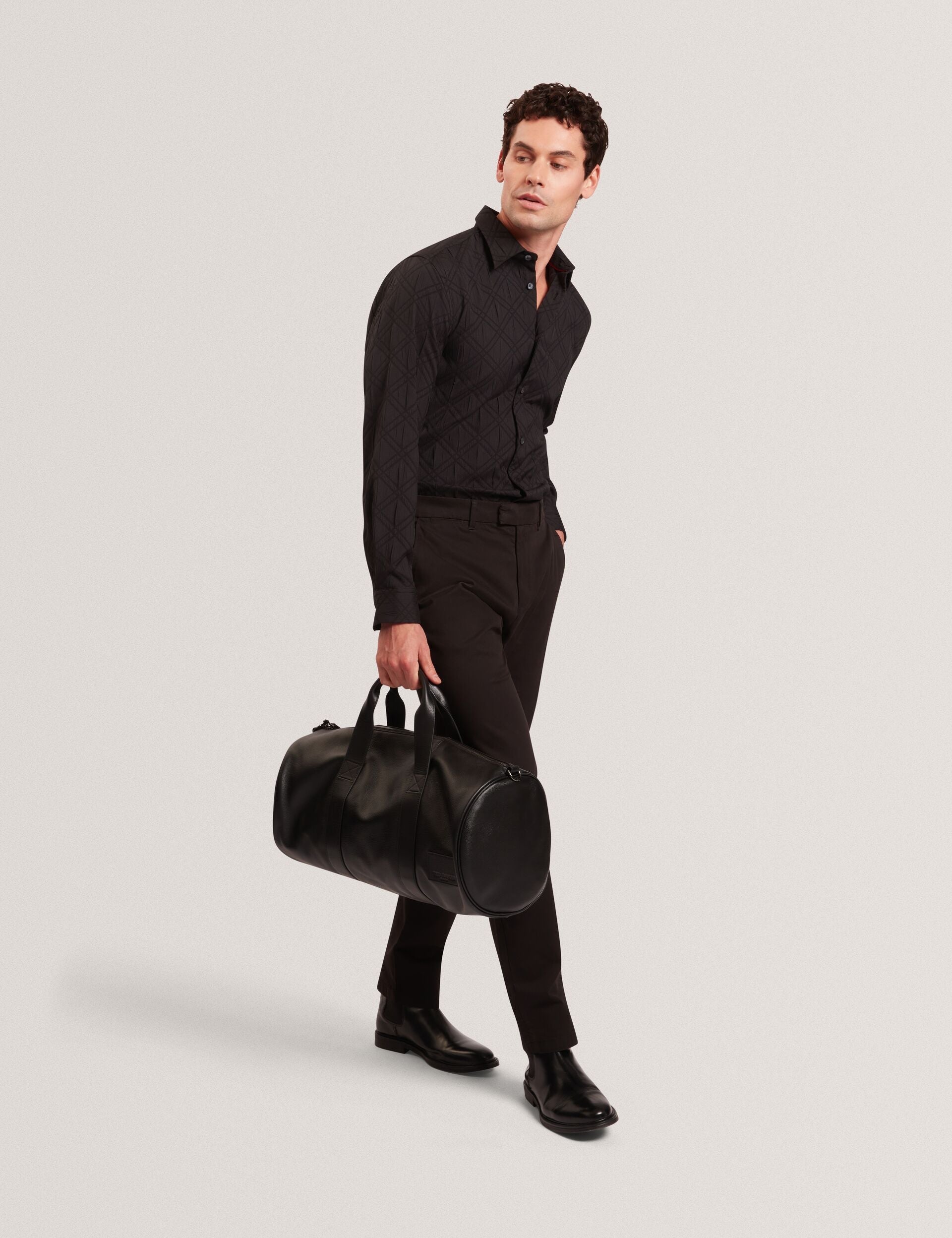 Men|Sale FYNRAN Diamond Check Crinkled Long Sleeve Shirt - Ted Baker