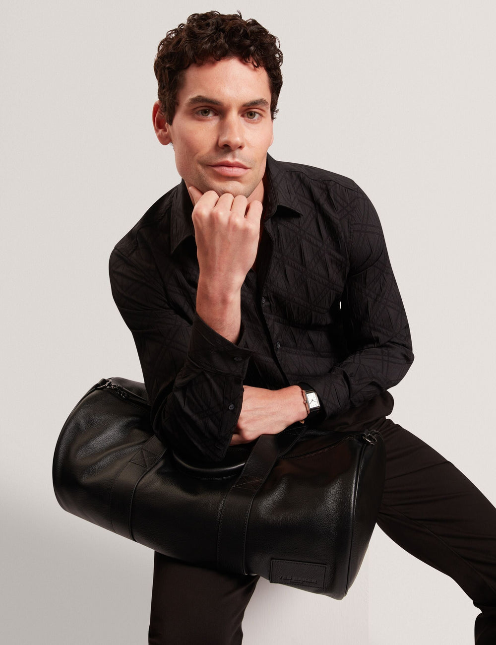 Men|Sale FYNRAN Diamond Check Crinkled Long Sleeve Shirt - Ted Baker