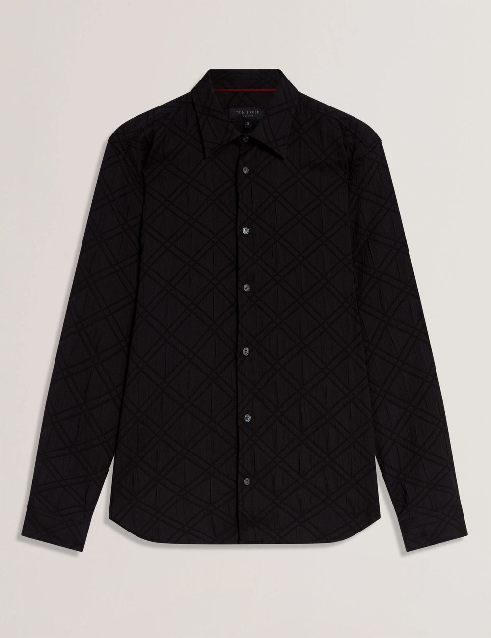 Men|Sale FYNRAN Diamond Check Crinkled Long Sleeve Shirt - Ted Baker