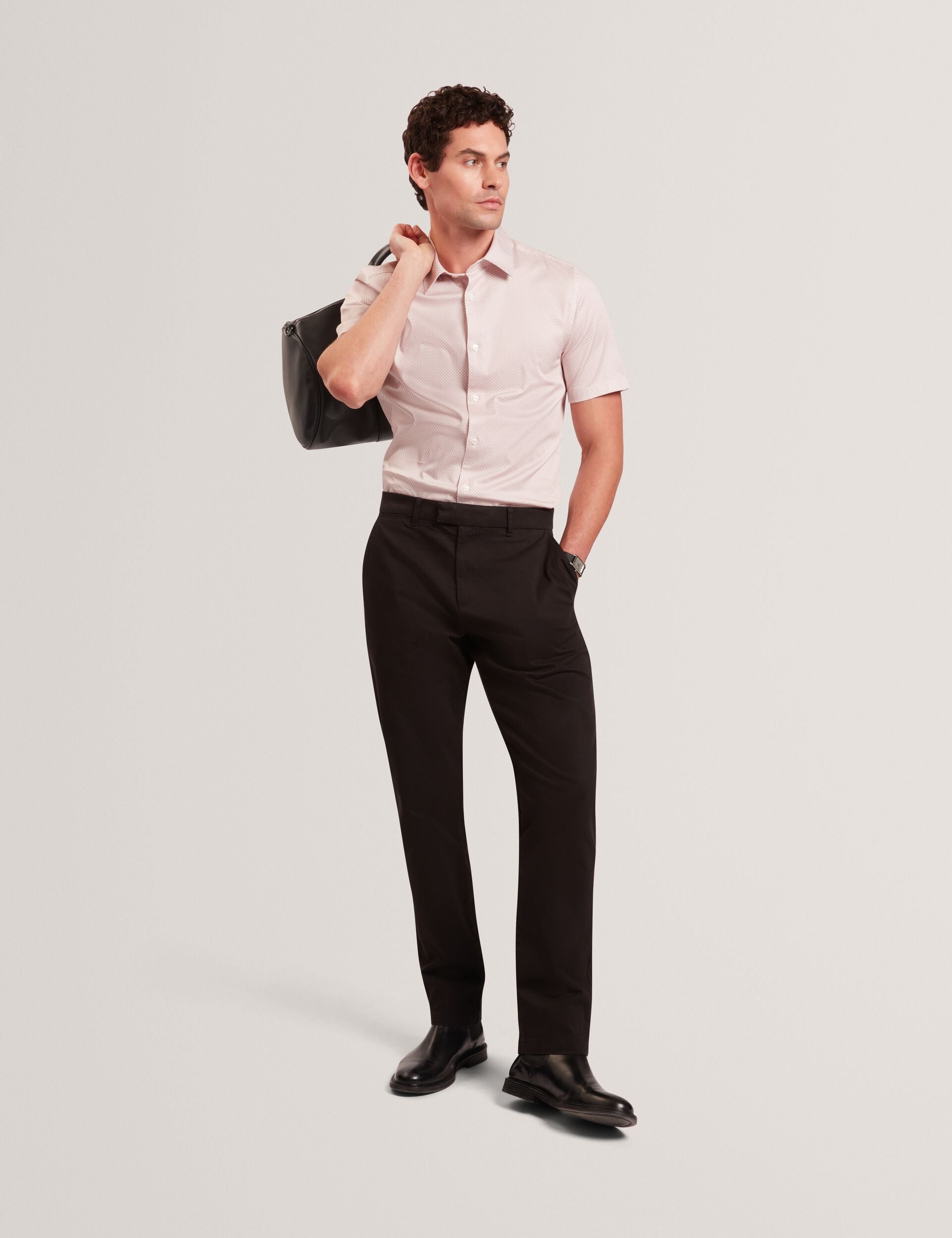 Men ROMMANN Micro Geo Print Slim Short Sleeve Shirt - Ted Baker
