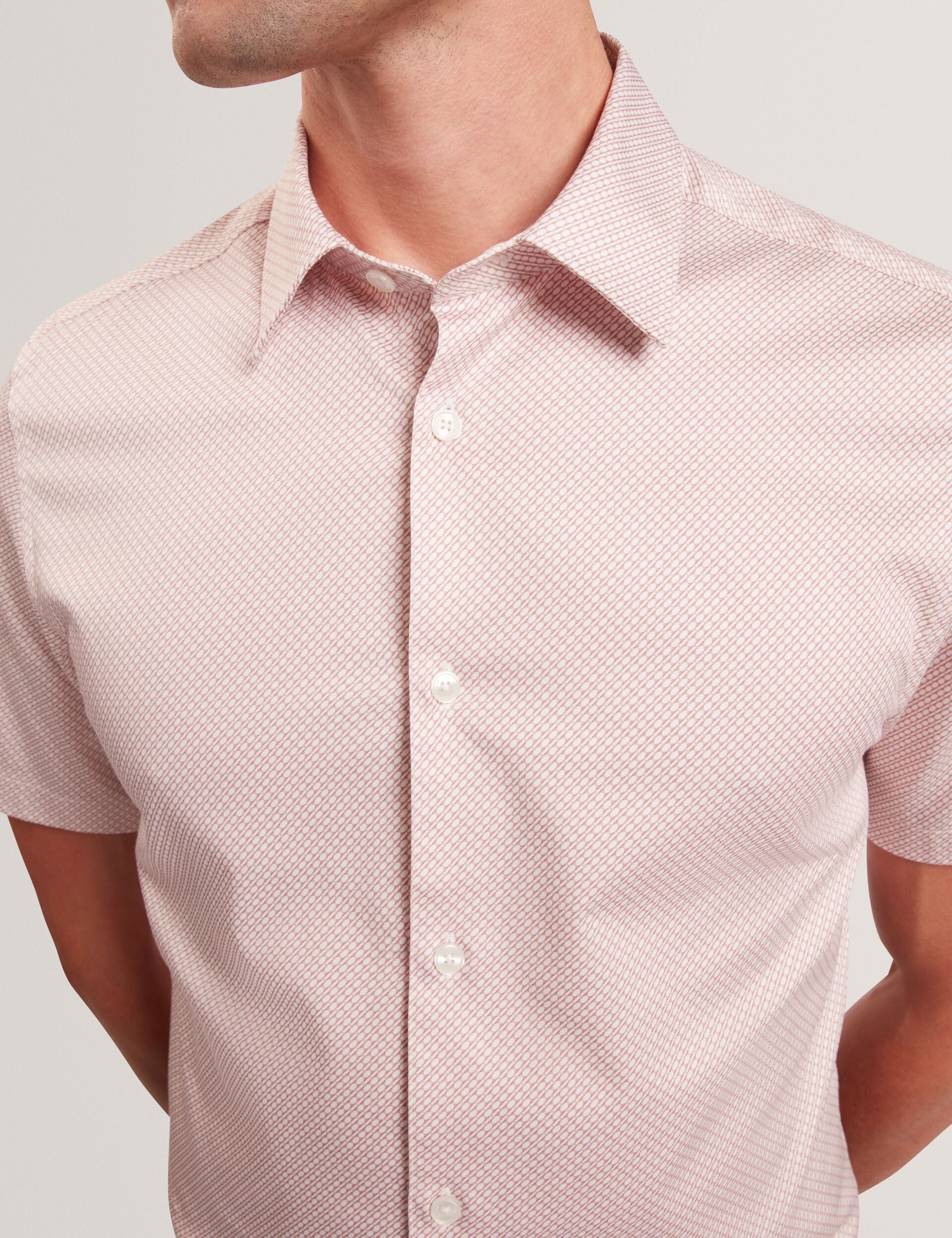 Men ROMMANN Micro Geo Print Slim Short Sleeve Shirt - Ted Baker
