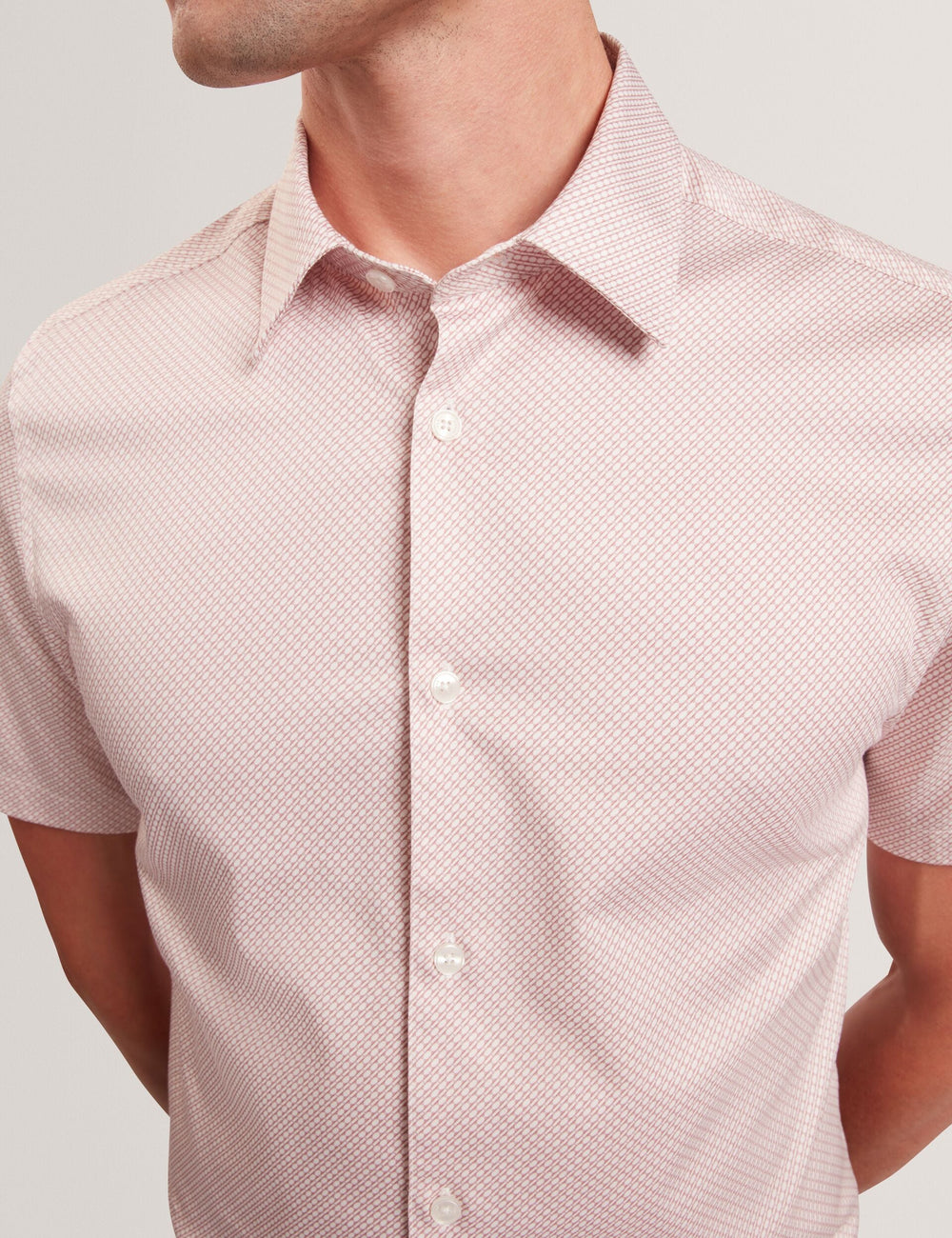 Men ROMMANN Micro Geo Print Slim Short Sleeve Shirt - Ted Baker