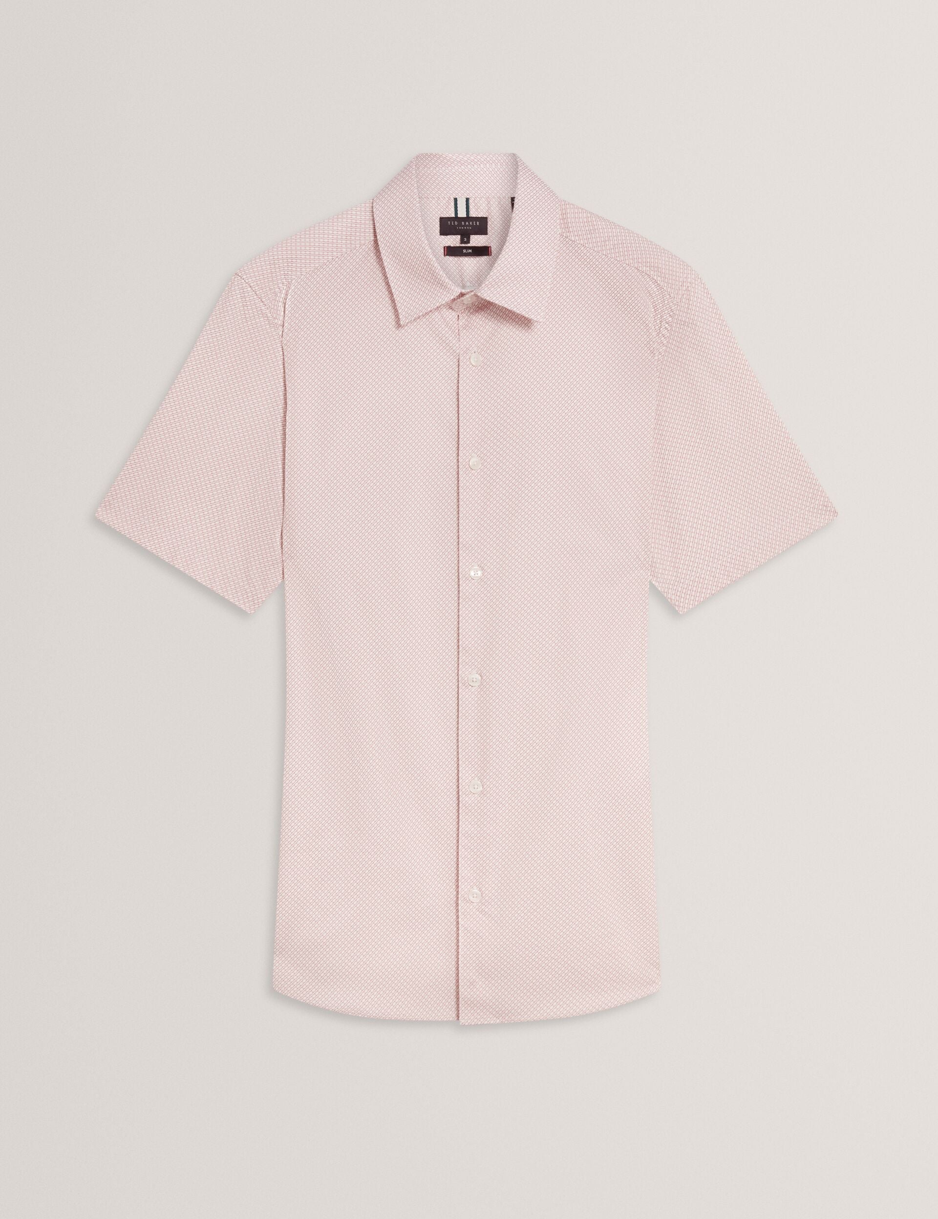 Men ROMMANN Micro Geo Print Slim Short Sleeve Shirt - Ted Baker