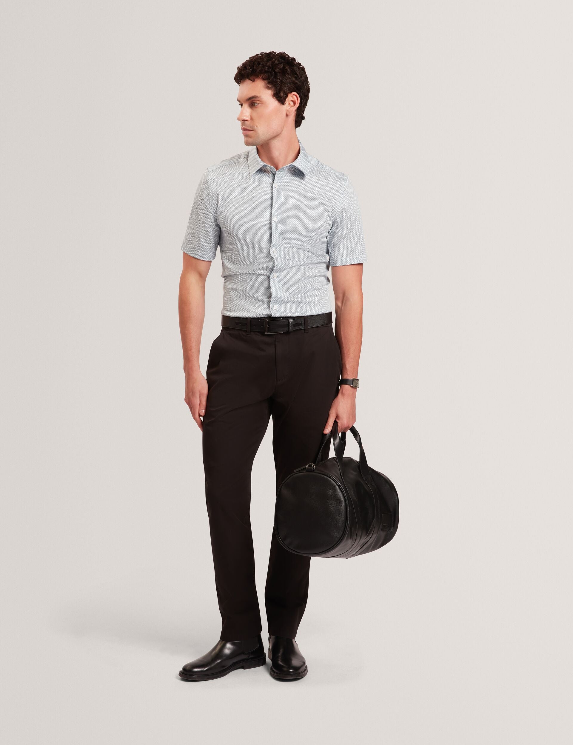 Men ROMMANN Micro Geo Print Slim Short Sleeve Shirt - Ted Baker